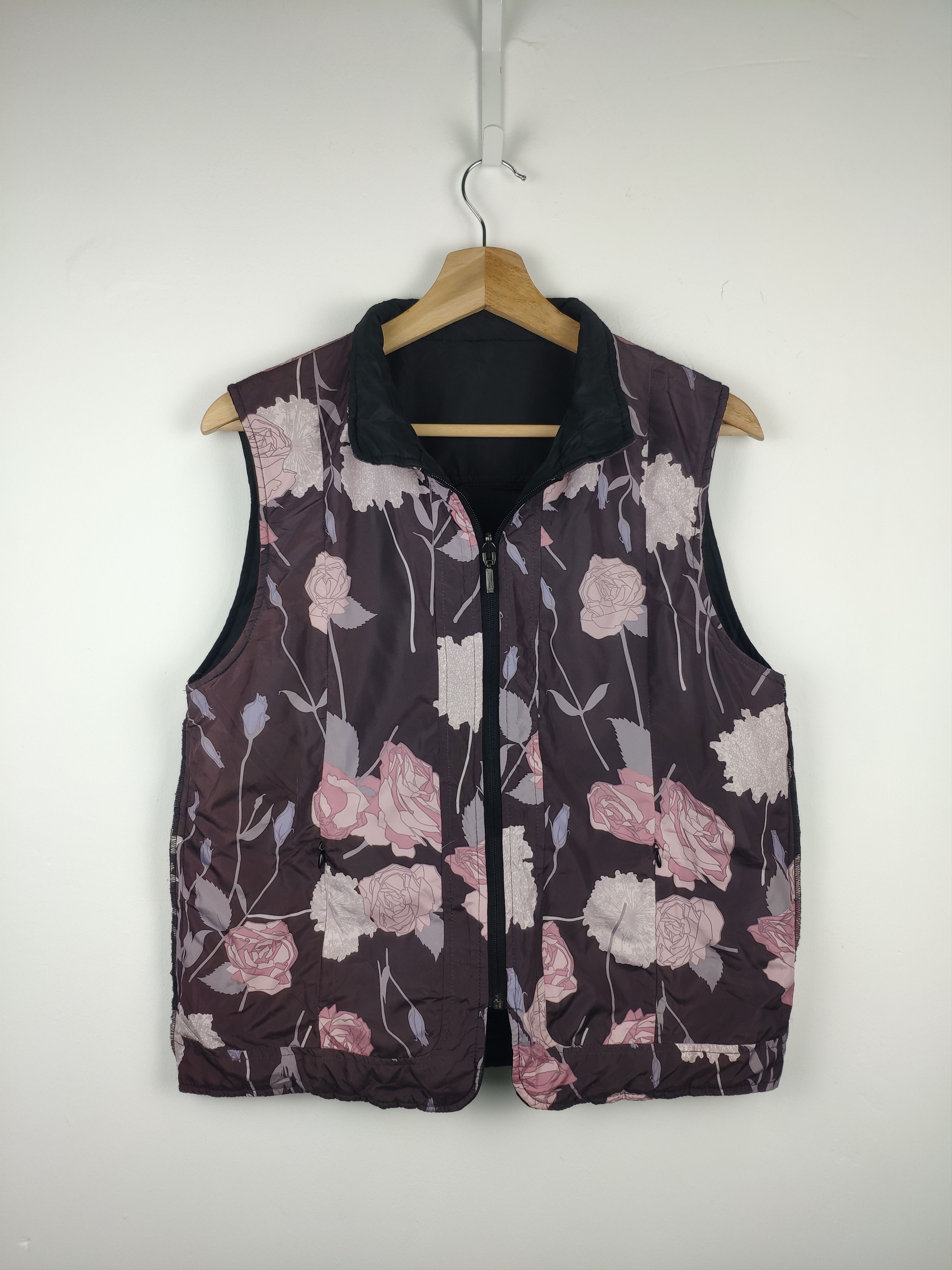 Japanese Brand × Vintage Steal 💥 Vintage Japanese Vest Reversible Flower Motif Size US S / EU 44-46 / 1 - 1 Thumbnail