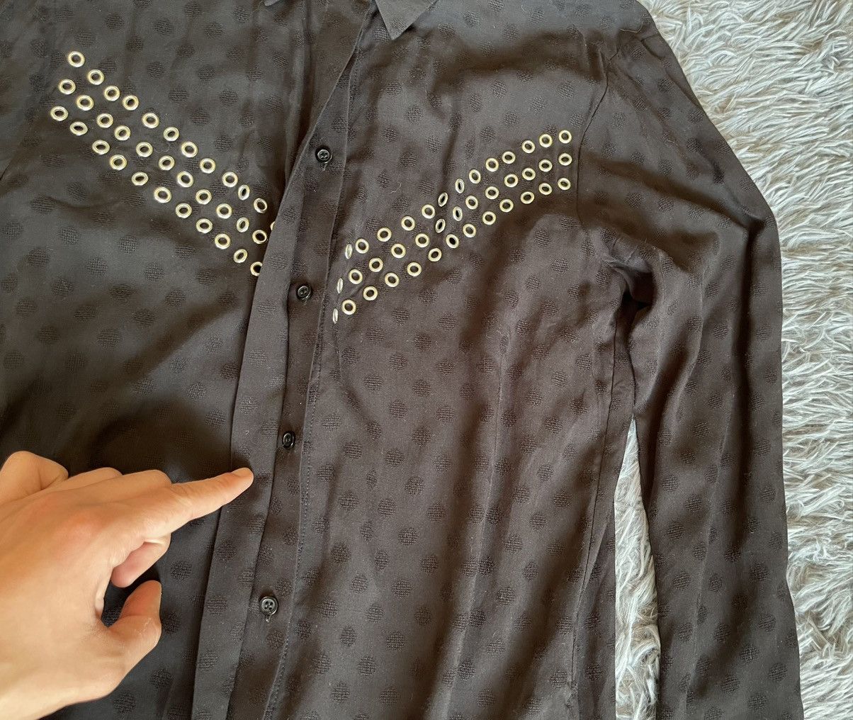 Sandro Sandro avant garde mesh Polka dot blouse shirt Size L / US 10 / IT 46 - 7 Thumbnail