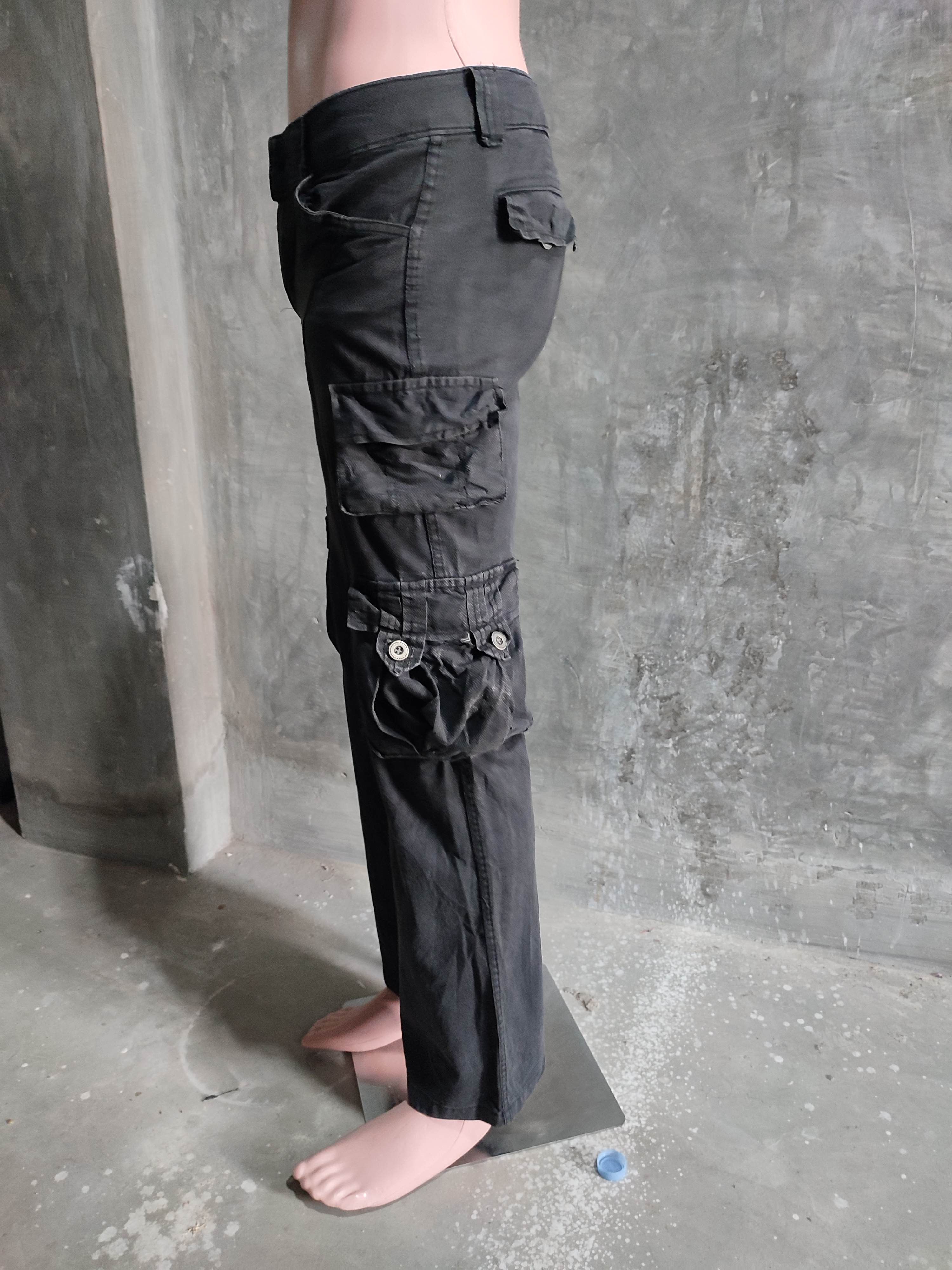 Designer 🔥Valley black wash Cargo 3D Multipocket Low rise Pants Size US 29 - 13 Thumbnail