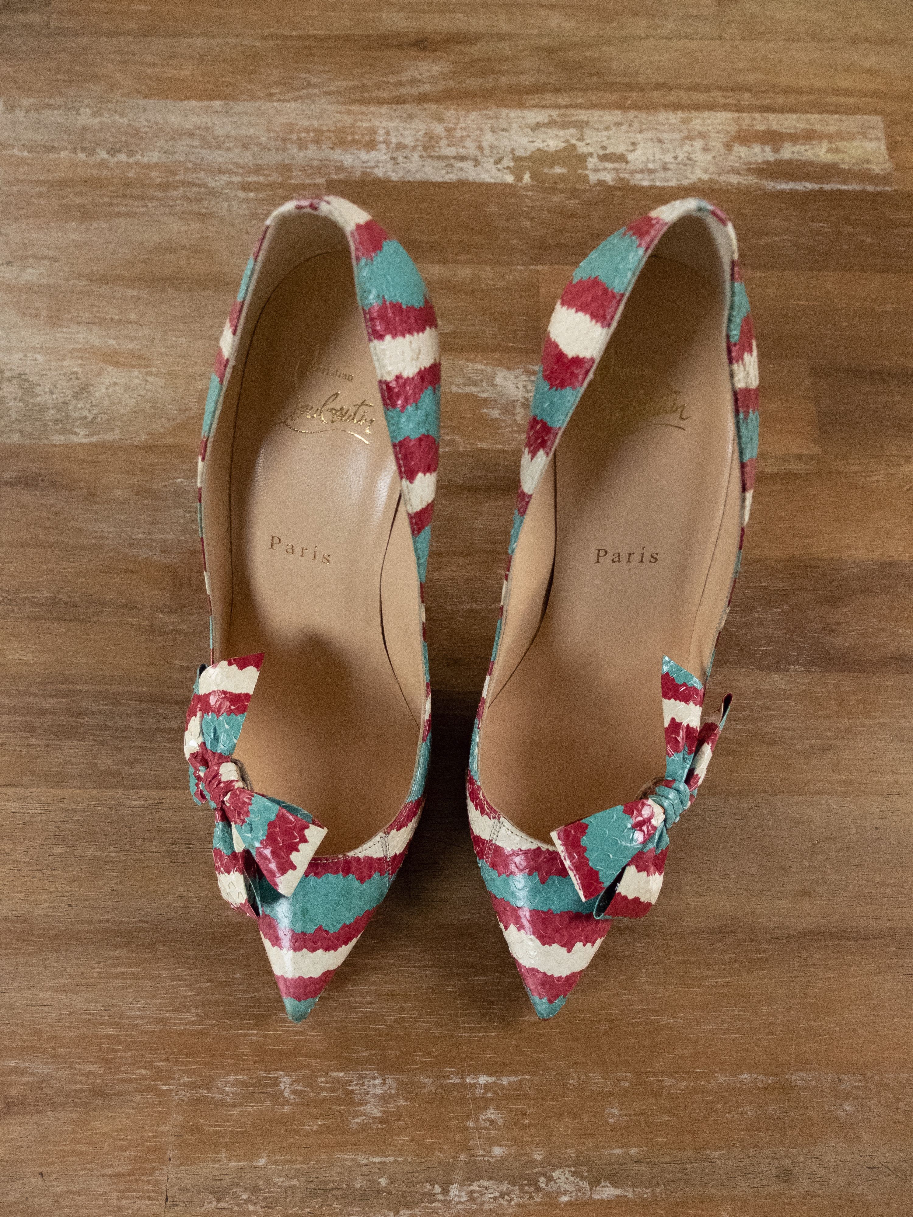 Christian Louboutin CHRISTIAN LOUBOUTIN Madame Menodo python snake pumps 7 37 Size US 7 / IT 37 - 2 Thumbnail