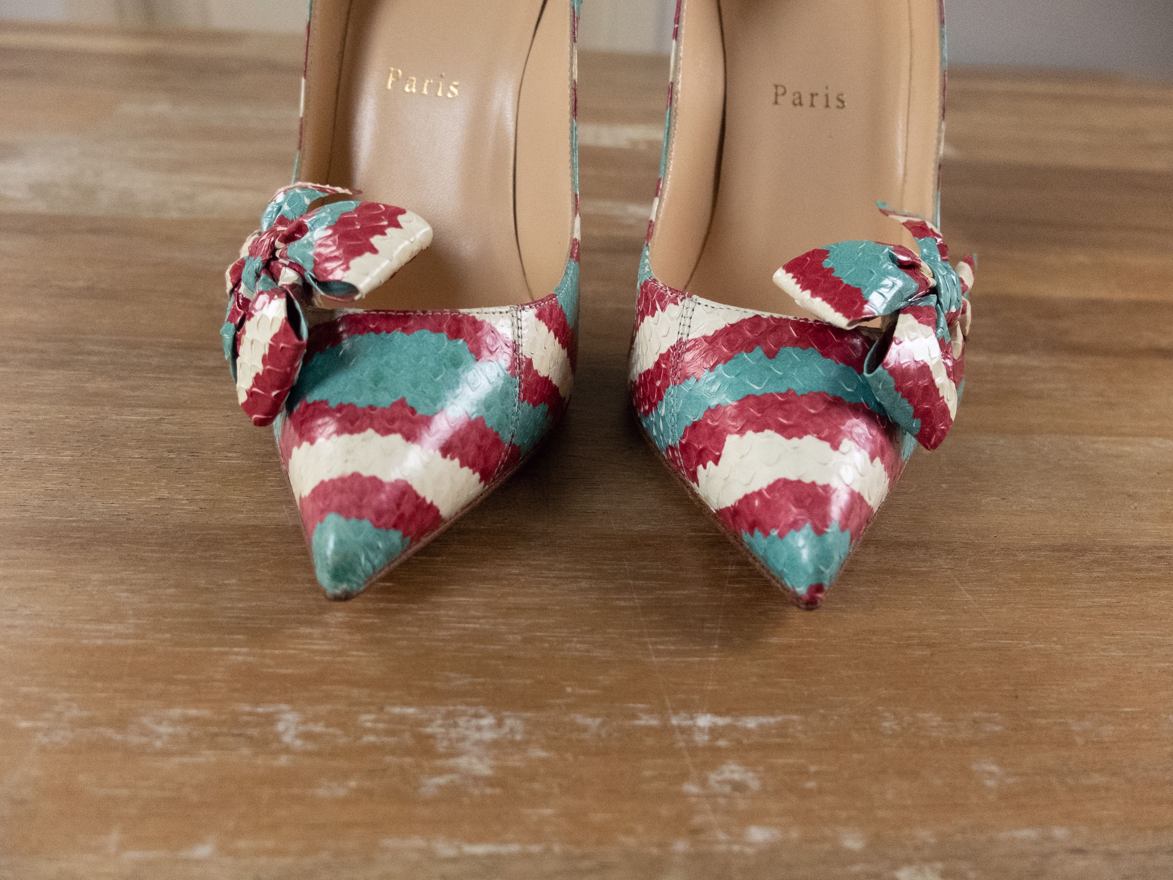 Christian Louboutin CHRISTIAN LOUBOUTIN Madame Menodo python snake pumps 7 37 Size US 7 / IT 37 - 3 Thumbnail