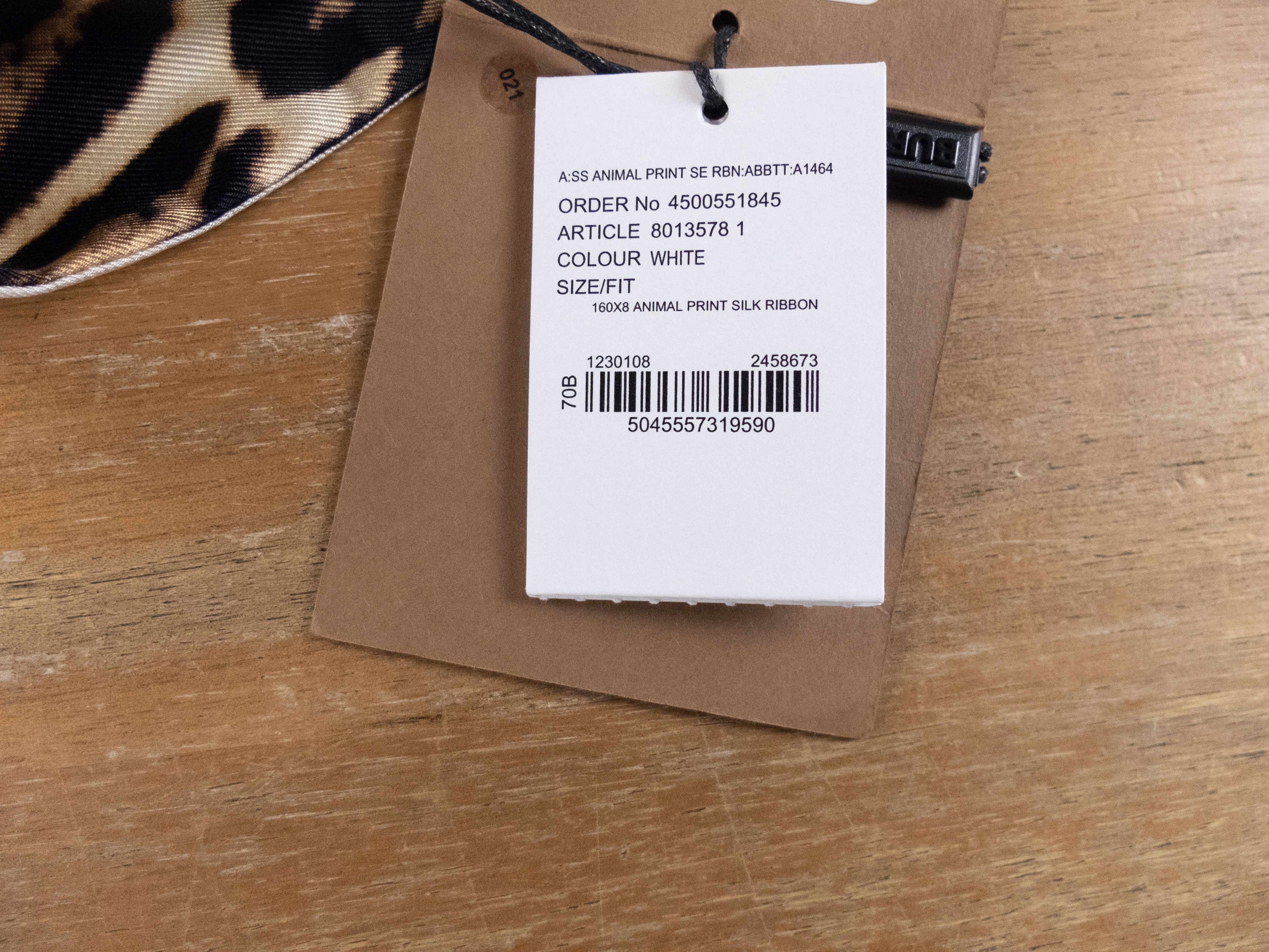 Burberry BURBERRY leopard animal print twill silk long ribbon scarf q Size ONE SIZE - 3 Thumbnail