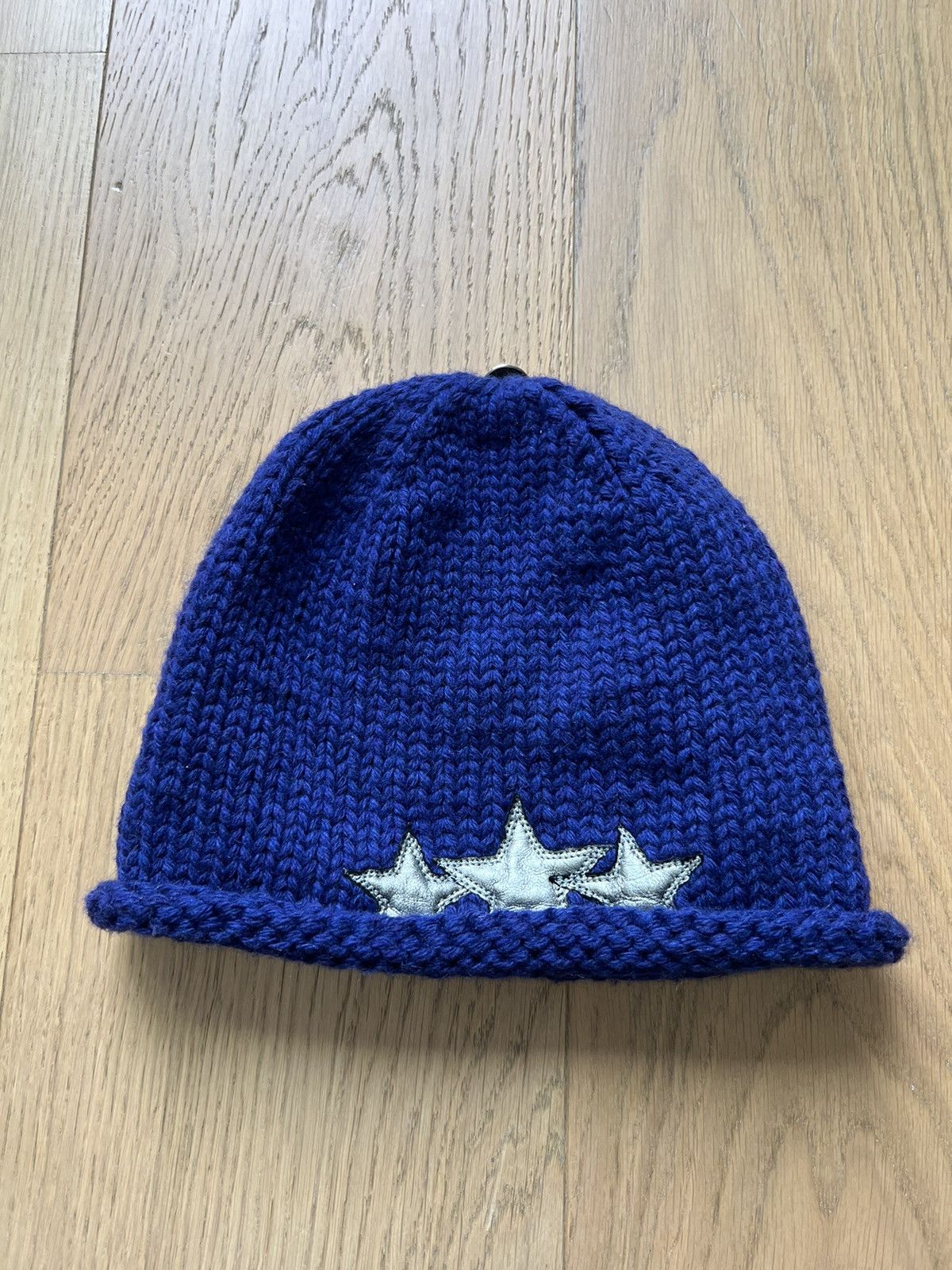 image of Chrome Hearts Cashmere Beanie in Blue, Men's