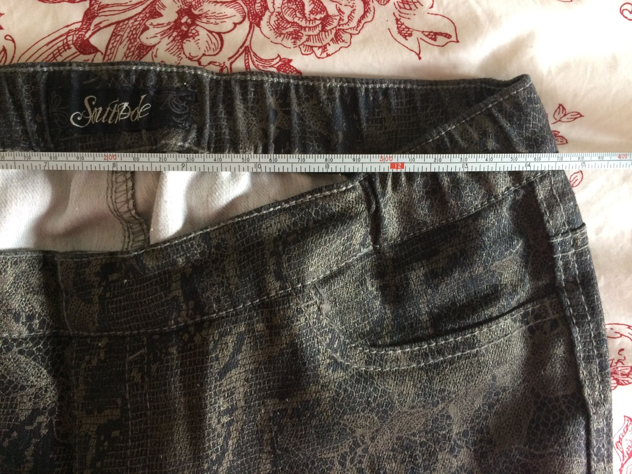 Southpole Stretch Pull-On Lace Pattern Leggings Pants Juniors Size L Size 32" / US 10 / IT 46 - 6 Thumbnail