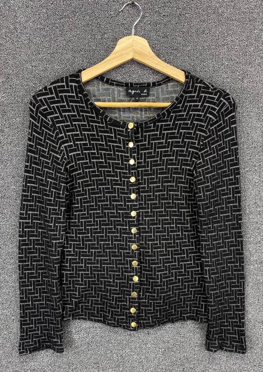image of Vintage Agnes B Shirts Button Up Nice Design Cardigan, Women's (Size 2XS)