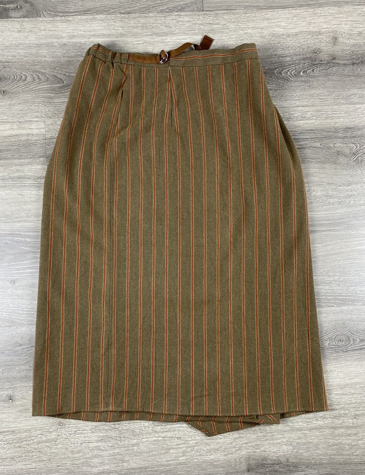 ABAHOUSE Abahouse Devinette Overstriped Beige Midi Skirts Size 29" - 1 Thumbnail