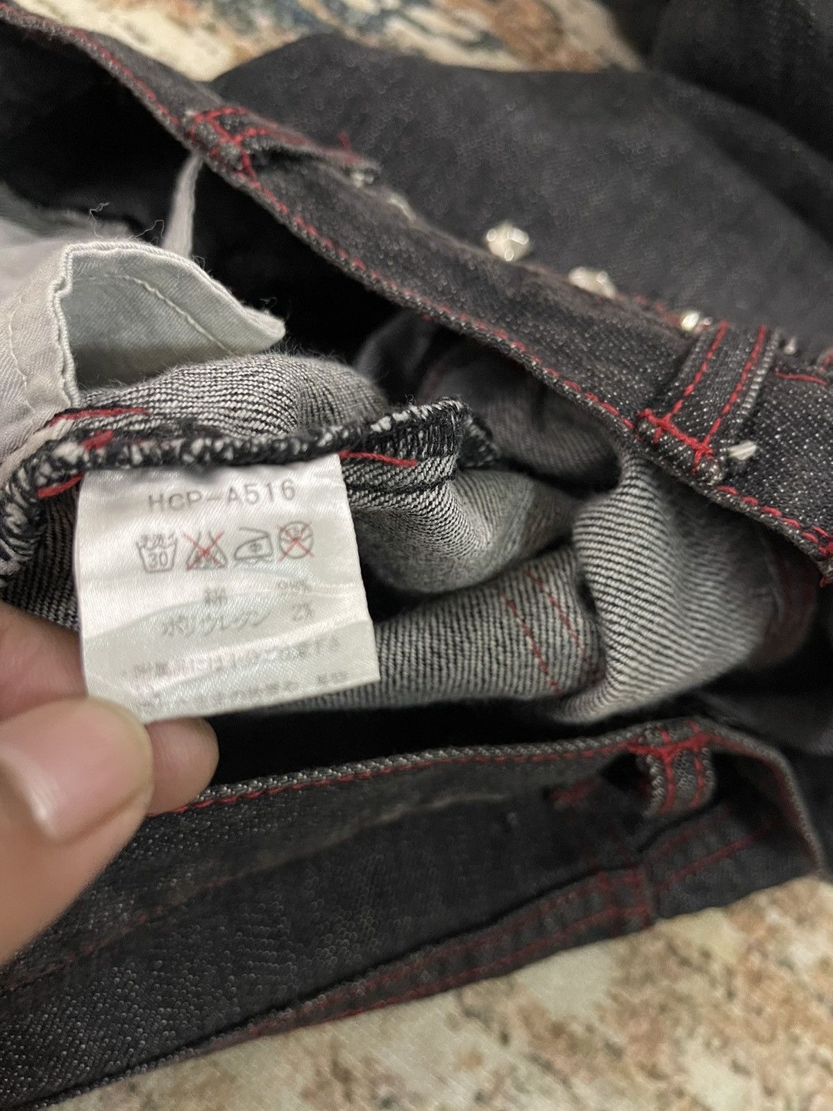 If Six Was Nine × Le Grande Bleu (L.G.B.) × Seditionaries Hell Cat Punks Not Dead Original Not Dead Unisex Slim Jeans Size 31" - 12 Thumbnail