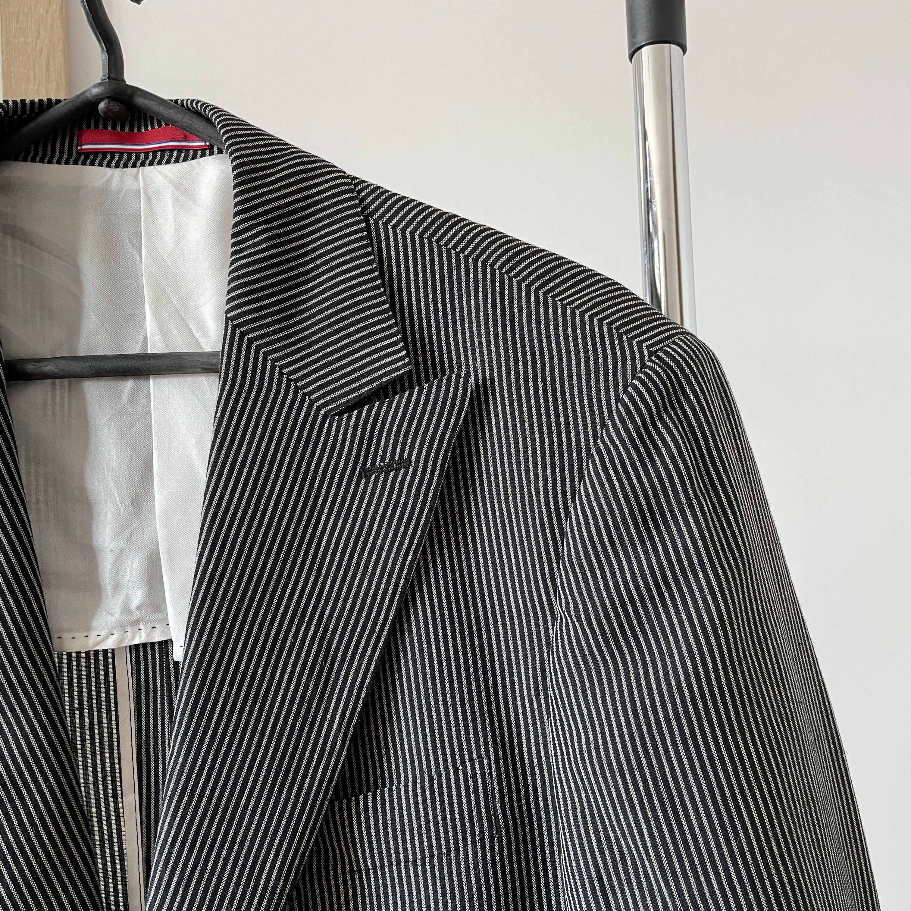 Pal Zileri Pal Zileri Concept Striped Linen/Wool Unlined Blazer Size 42R - 6 Thumbnail