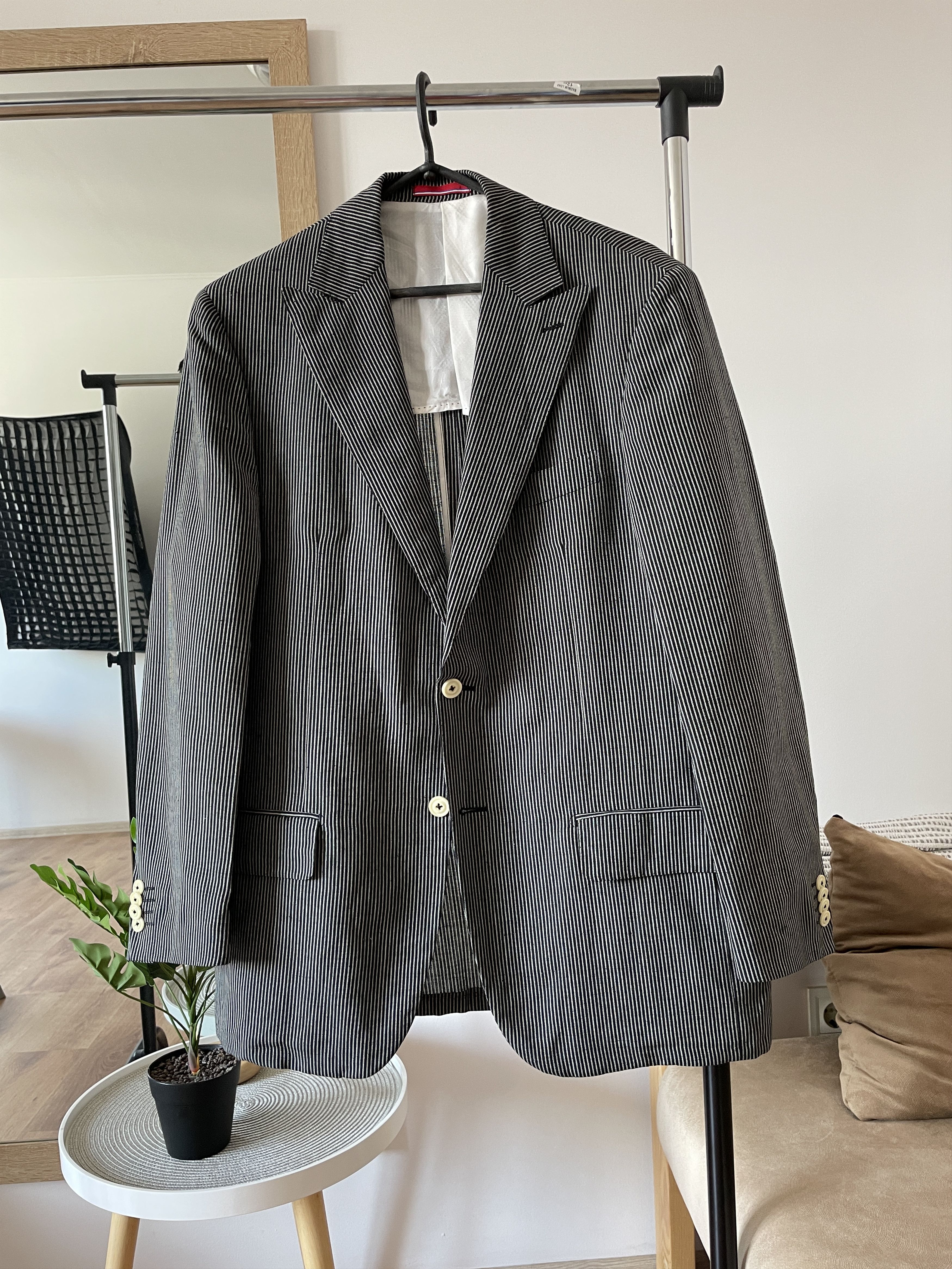 Pal Zileri Pal Zileri Concept Striped Linen/Wool Unlined Blazer Size 42R - 1 Thumbnail