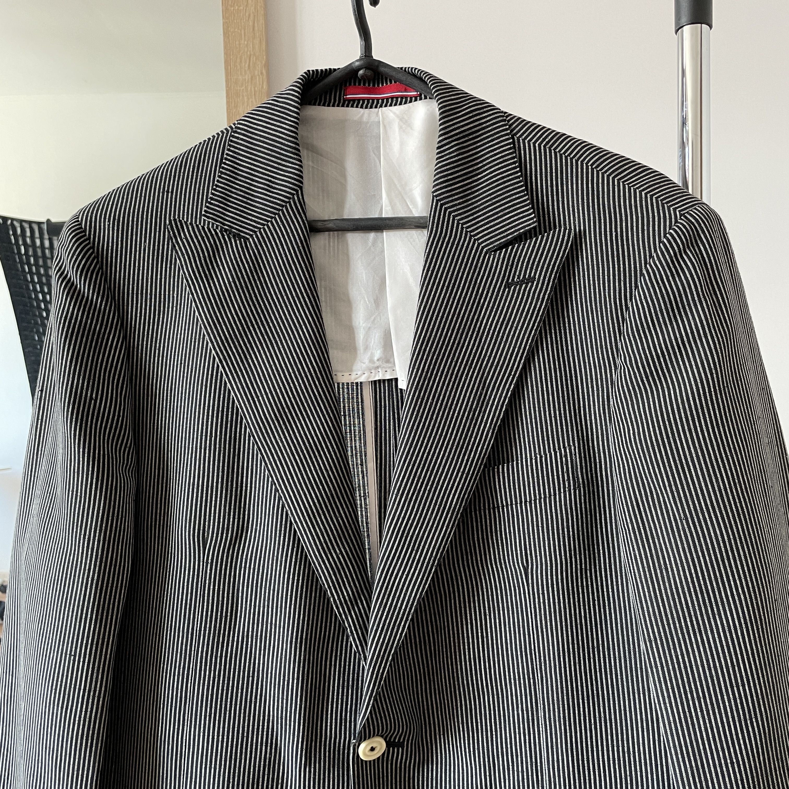 Pal Zileri Pal Zileri Concept Striped Linen/Wool Unlined Blazer Size 42R - 4 Thumbnail