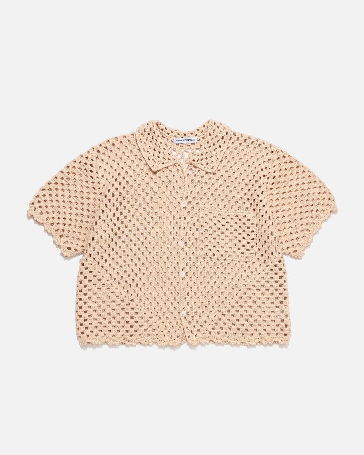No Maintenance No Maintenance Beige Crochet Shirt Size US M / EU 48-50 / 2 - 1 Thumbnail