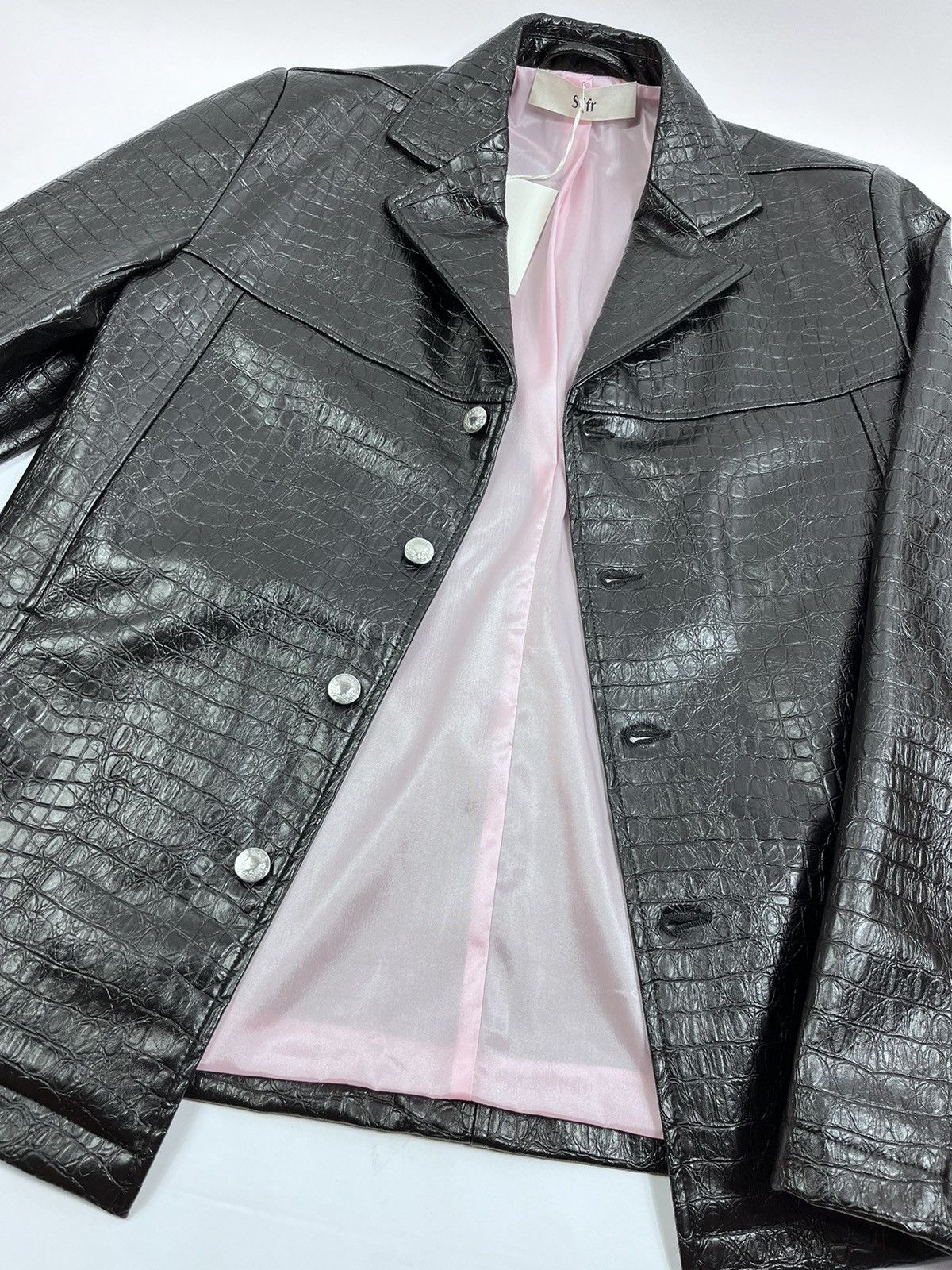 Sefr Synthetic Croc Effects leather Jacket | Grailed