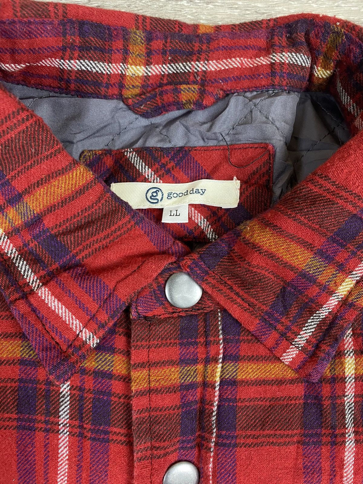 Flannel Vintage Good Day Shadow Plaids Checkered Puffer Jacket Size US L / EU 52-54 / 3 - 7 Thumbnail