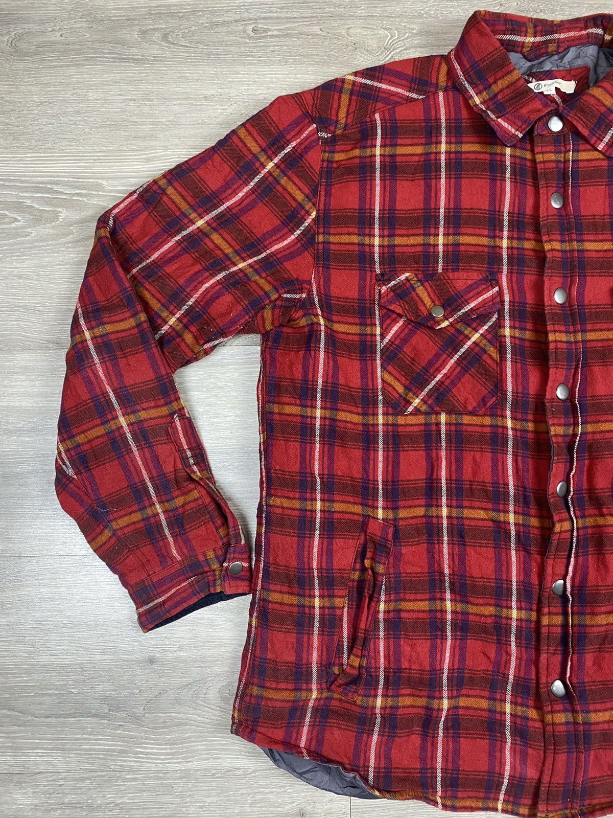 Flannel Vintage Good Day Shadow Plaids Checkered Puffer Jacket Size US L / EU 52-54 / 3 - 4 Thumbnail