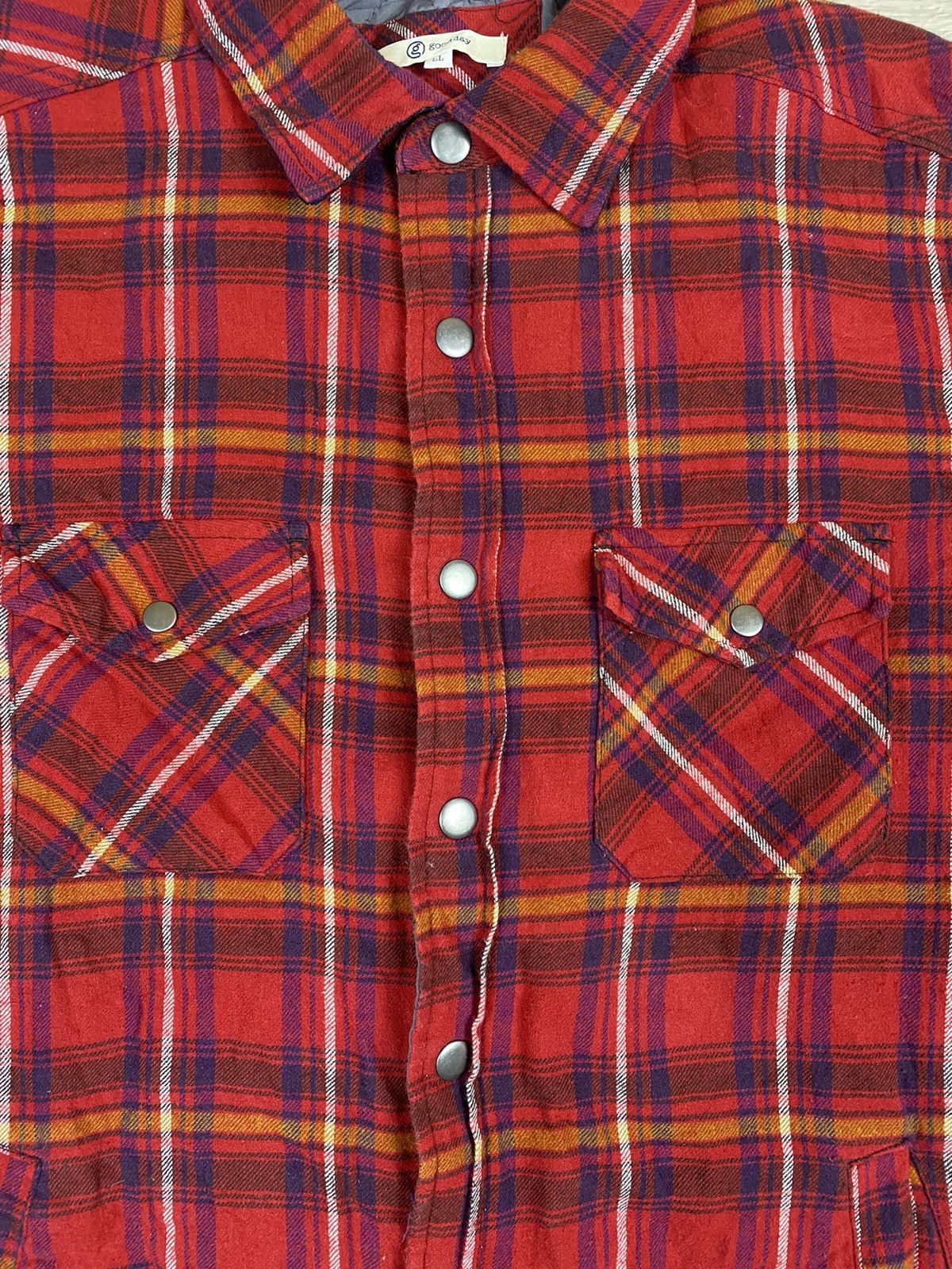 Flannel Vintage Good Day Shadow Plaids Checkered Puffer Jacket Size US L / EU 52-54 / 3 - 6 Thumbnail