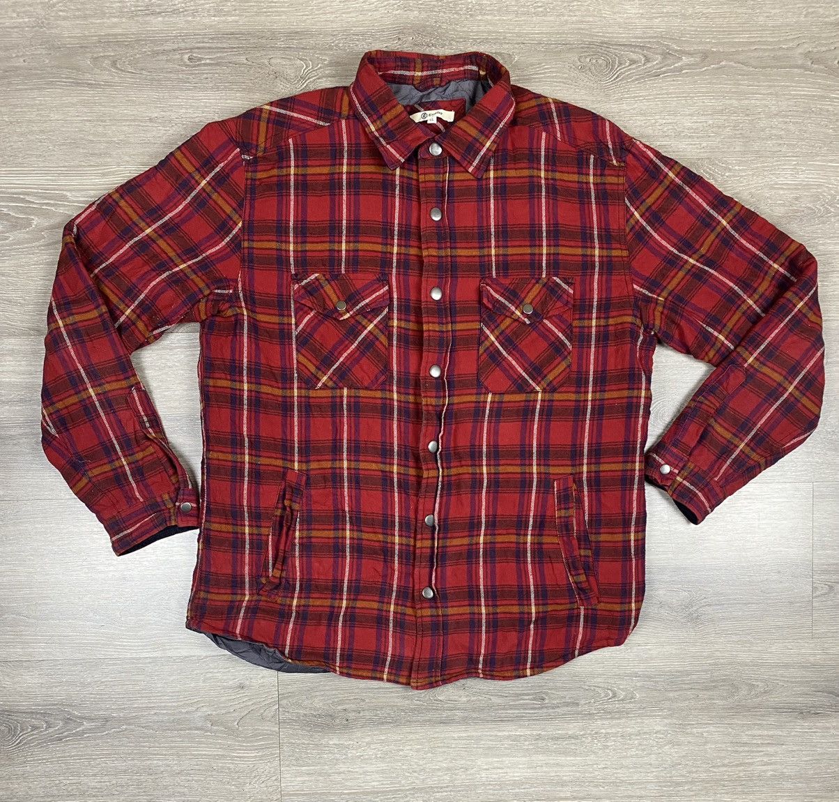 Flannel Vintage Good Day Shadow Plaids Checkered Puffer Jacket Size US L / EU 52-54 / 3 - 2 Thumbnail