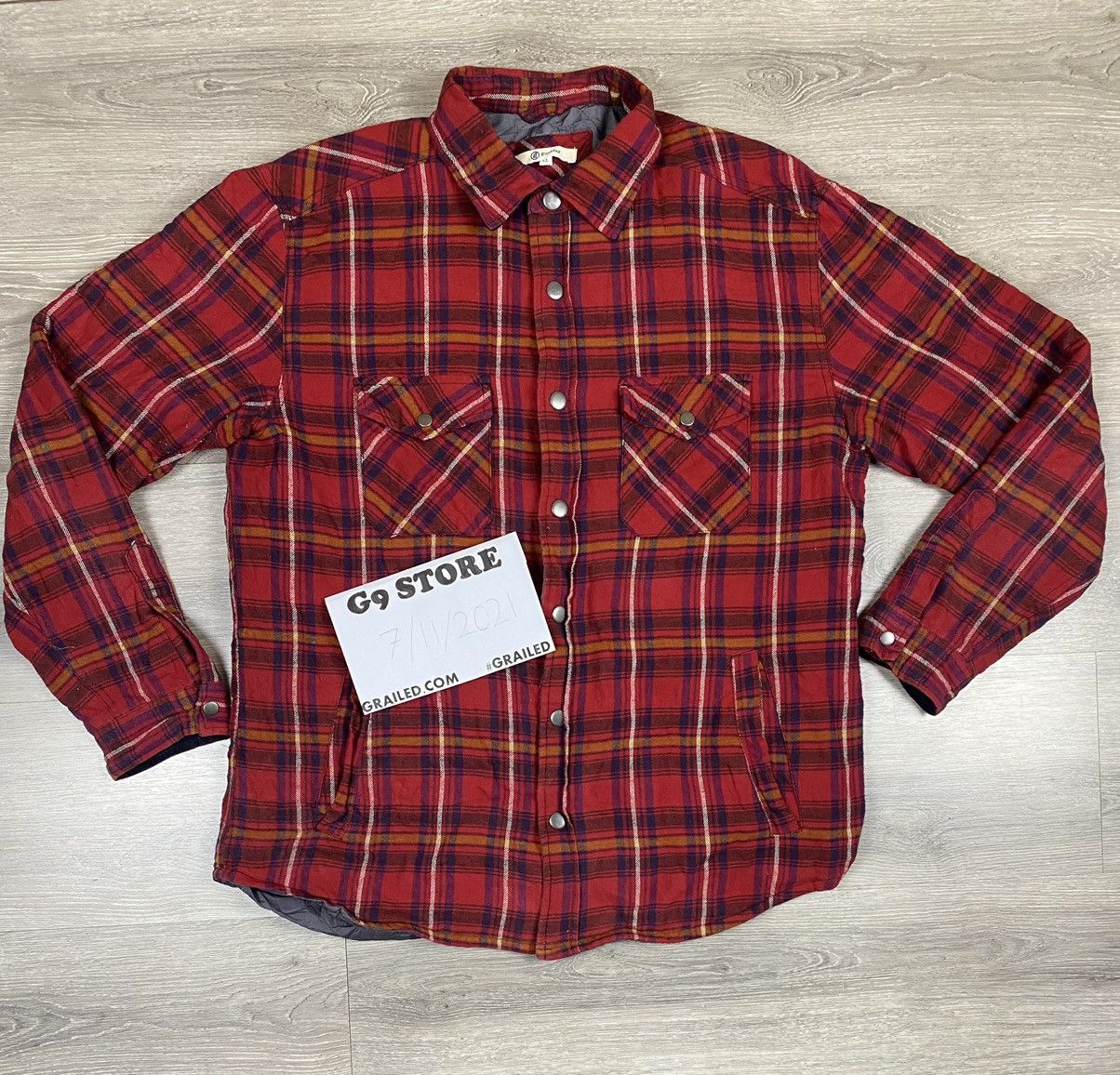 Flannel Vintage Good Day Shadow Plaids Checkered Puffer Jacket Size US L / EU 52-54 / 3 - 1 Thumbnail
