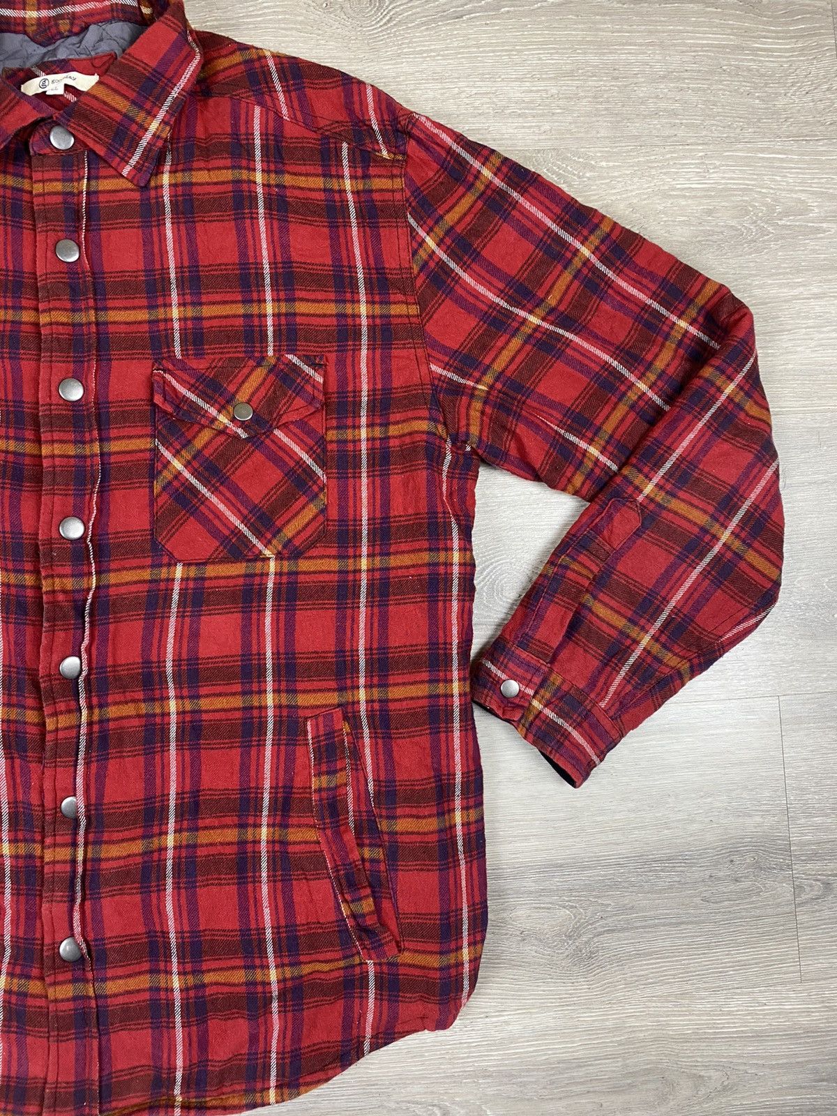 Flannel Vintage Good Day Shadow Plaids Checkered Puffer Jacket Size US L / EU 52-54 / 3 - 3 Thumbnail