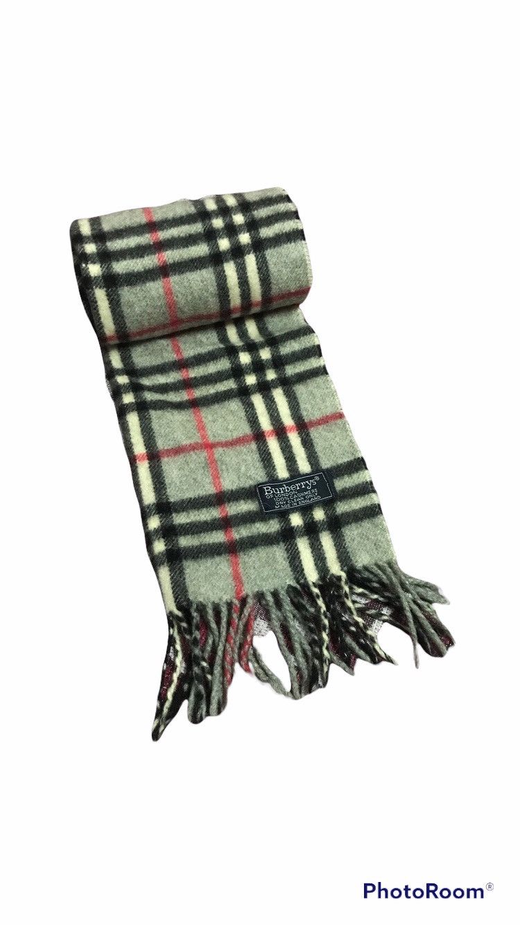 Burberry × Japanese Brand × Vintage Burberry Brit Checked Wool Big Muffler Scarve Size ONE SIZE - 1 Thumbnail