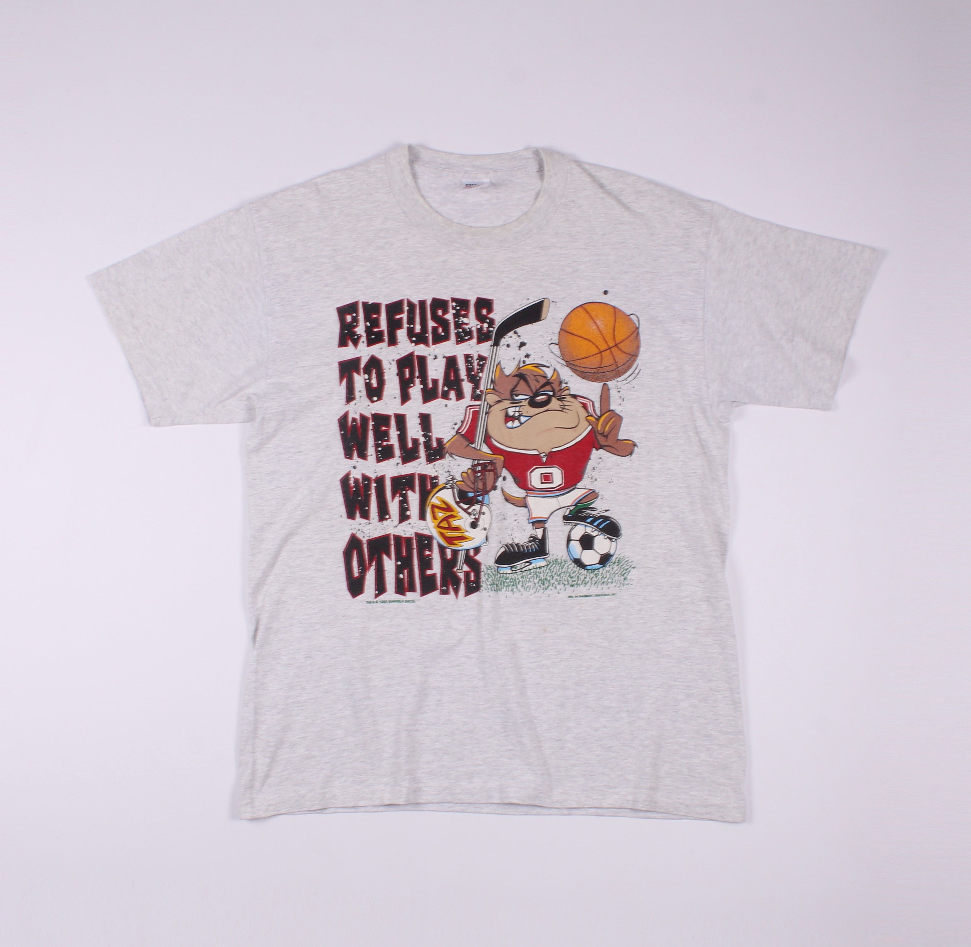 Anvil Vintage 1995 Taz Looney Tunes Single Stitch Printed T-shirt Size US XL / EU 56 / 4 - 1 Thumbnail