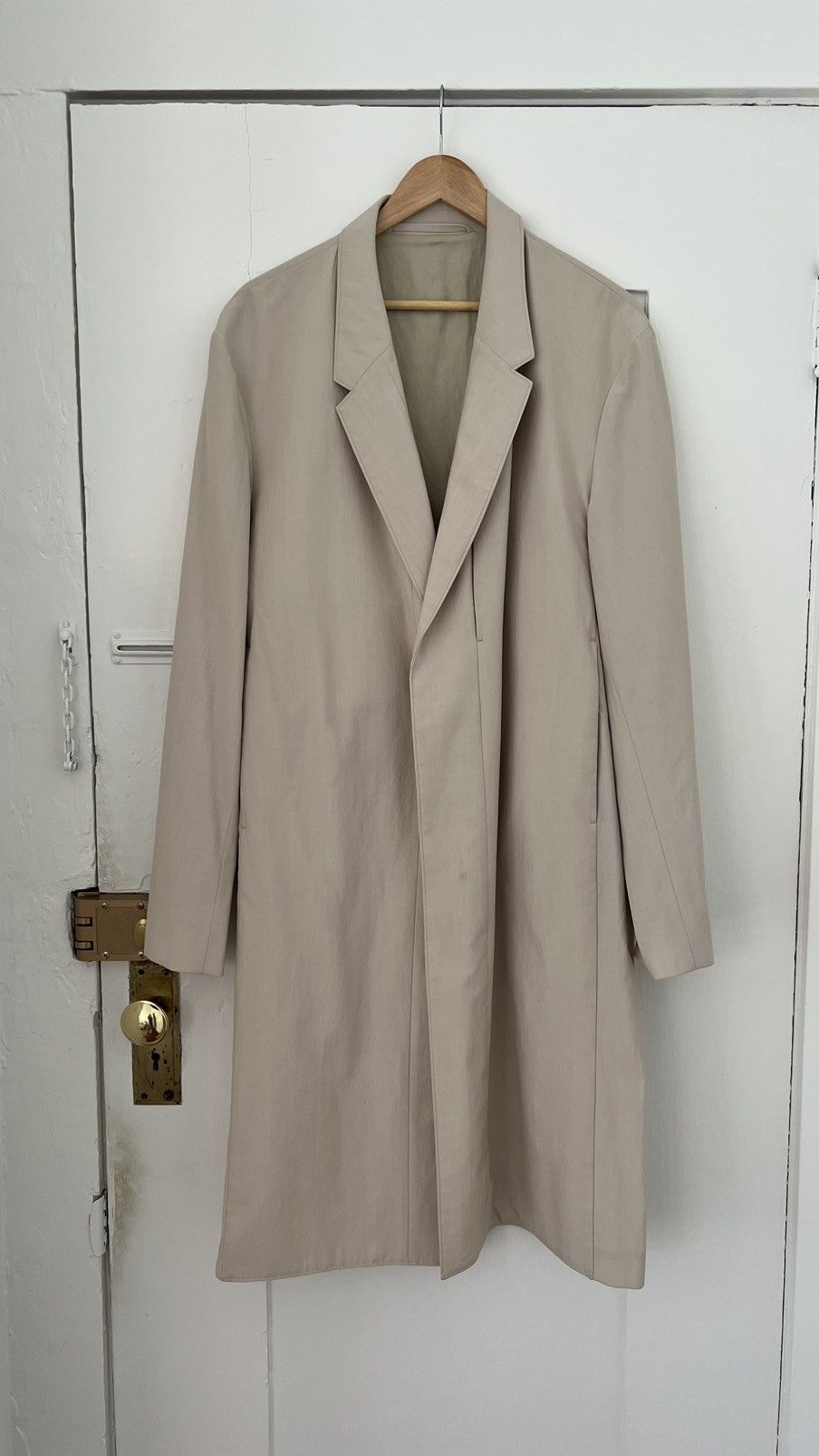 image of Lemaire Beige Trenchcoat, Men's (Size Large)