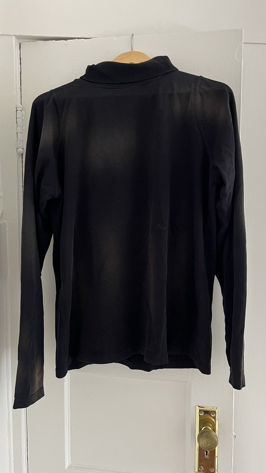 image of Martine Rose Black Faced High-Neck Long Sleeve Shirt, Men's (Size Medium)
