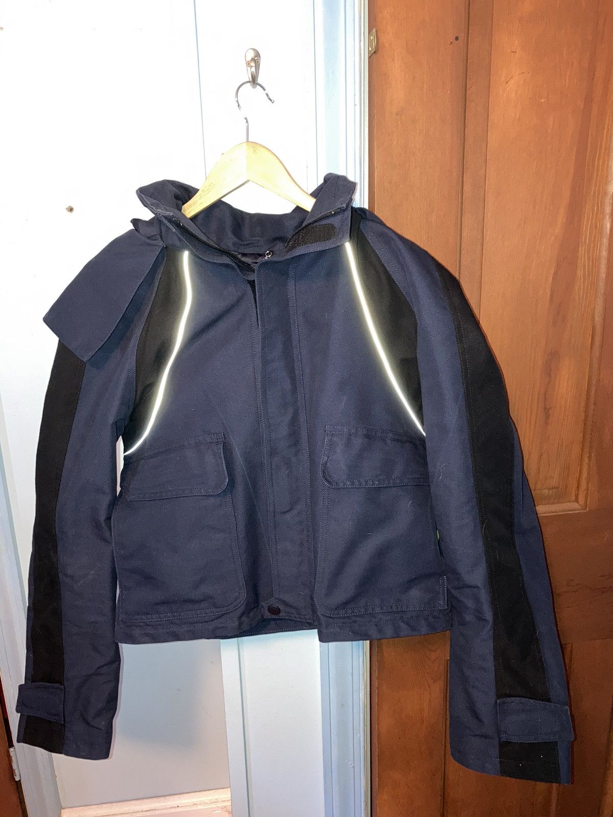 Balenciaga Navy/Black Cropped Parka Jacket Size US M / EU 48-50 / 2 - 1 Thumbnail