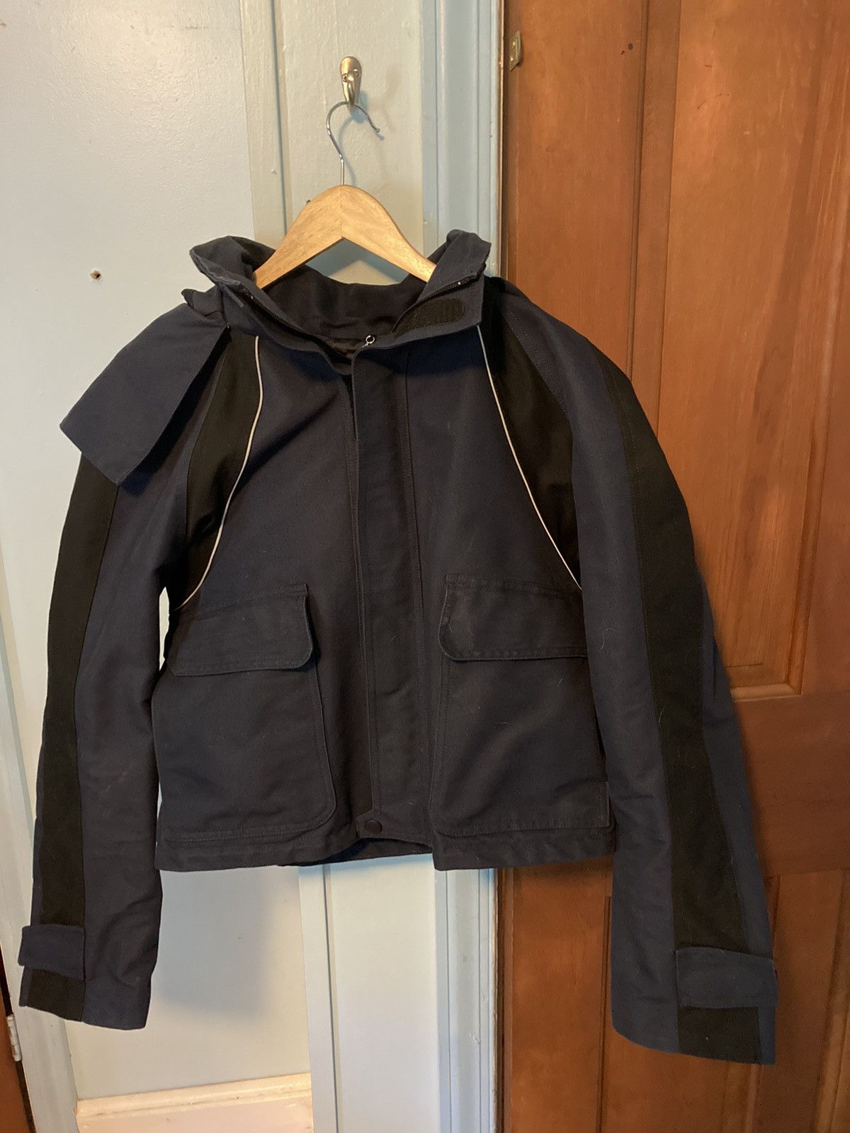 Balenciaga Navy/Black Cropped Parka Jacket Size US M / EU 48-50 / 2 - 5 Thumbnail