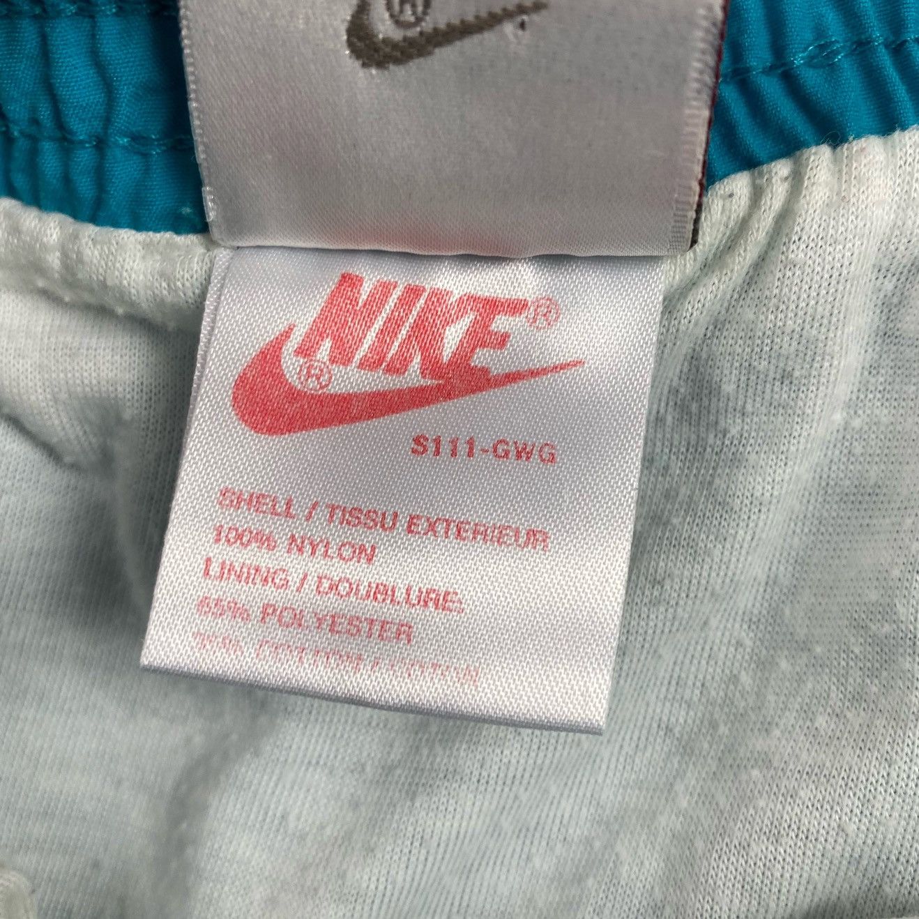 Vintage 1980s Vintage Nike Aqua Blue Nylon Shorts XL Size US 36 / EU 52 - 5 Thumbnail