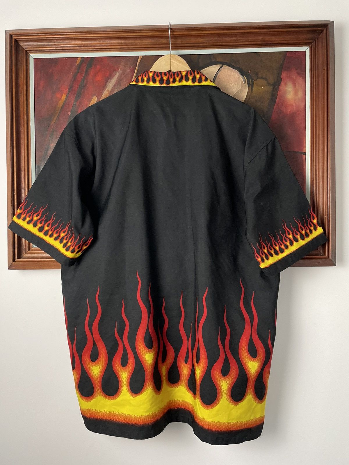 Vintage Vintage Guy Fieri Flame Button Up Shirt Fire 90s retro print Size US XL / EU 56 / 4 - 3 Thumbnail
