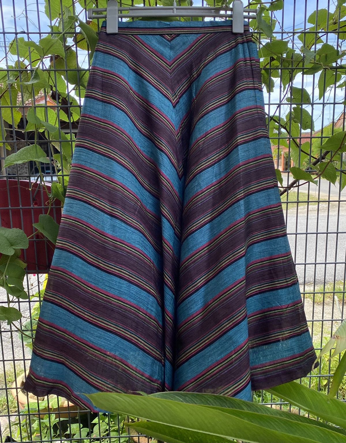 image of Vintage Jane More Onward Stripes Midi Skirts, Women's (Size 23)