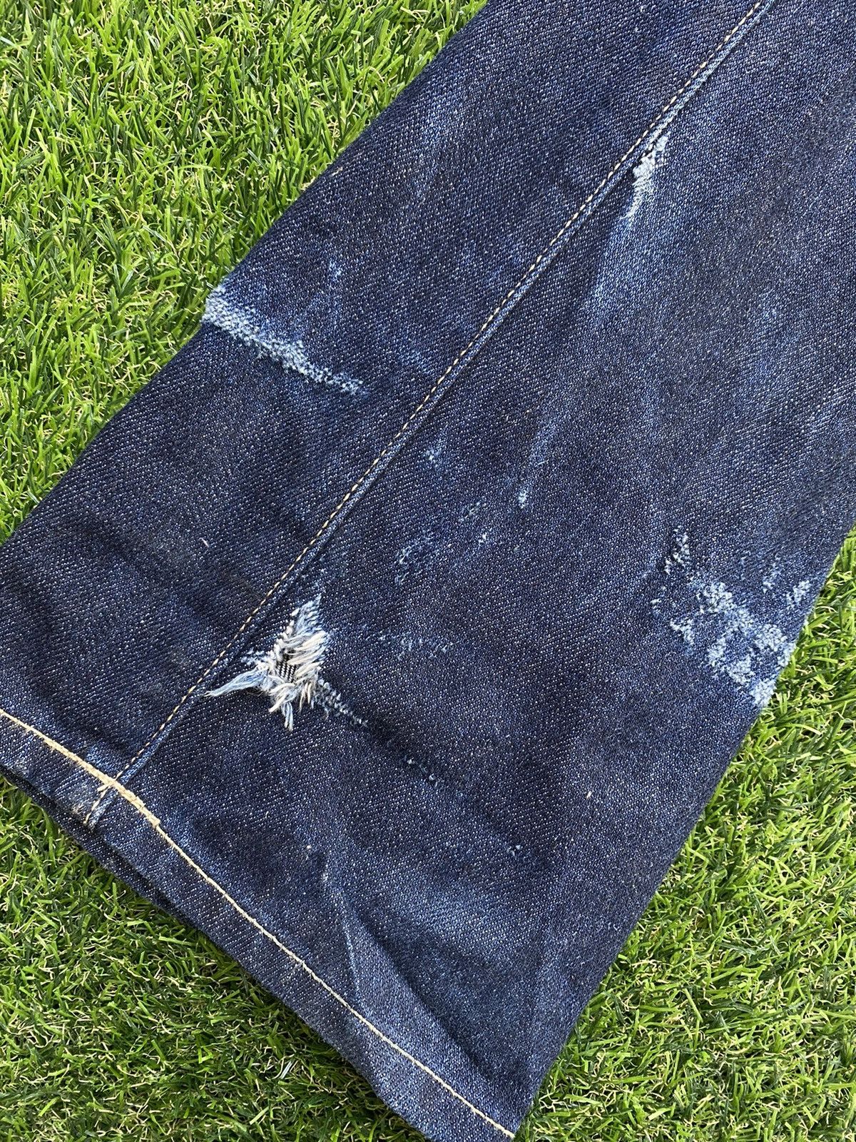 Japanese Brand SHOOT 🔥 Vintage Distressed Selvedge Denim Jeans By Uniqlo Size US 30 / EU 46 - 9 Thumbnail