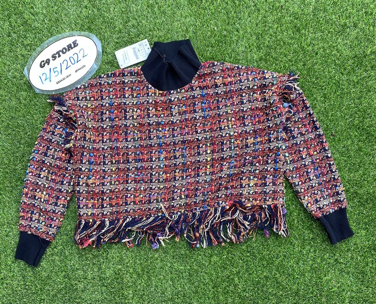 Zara SHOOT 🔥 Cropped Cable Knit Sweater Multicolor By Zara Women Size ONE SIZE - 2 Thumbnail