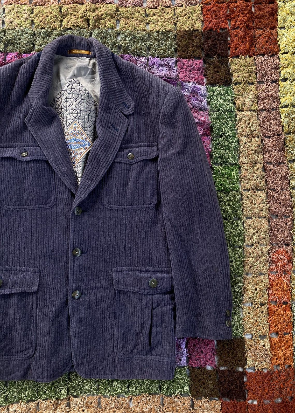 Lancel Vintage Lancel Corduroy Coats Blazer Size US L / EU 52-54 / 3 - 3 Thumbnail