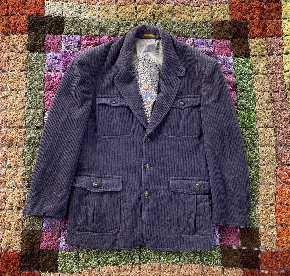 Lancel Vintage Lancel Corduroy Coats Blazer Size US L / EU 52-54 / 3 - 1 Thumbnail