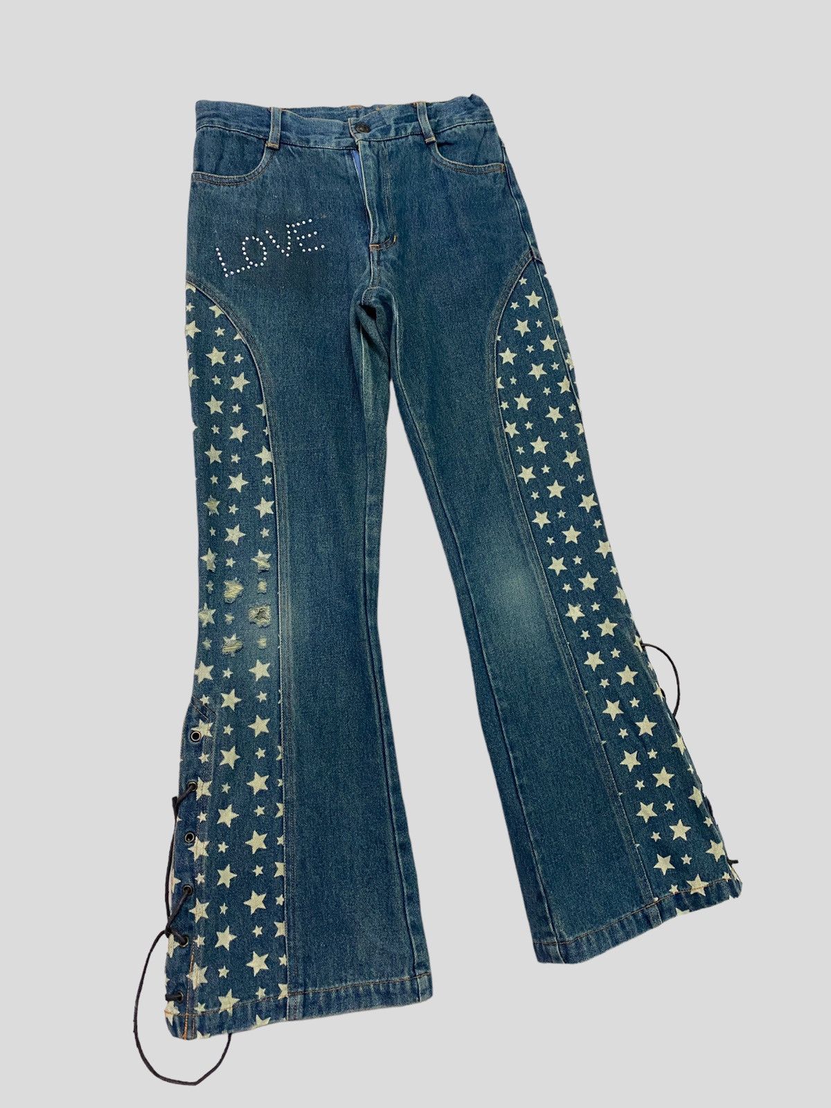 image of Avant Garde x Vintage Flared K.girl Collection Reconstruct Denim in Blue, Women's (Size 24)