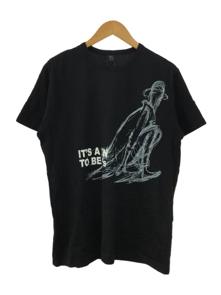 image of Yohji Yamamoto x YS Yamamoto "it's A Sin To Be Y's" Man Sketch Tee in Black, Men's (Size XL)