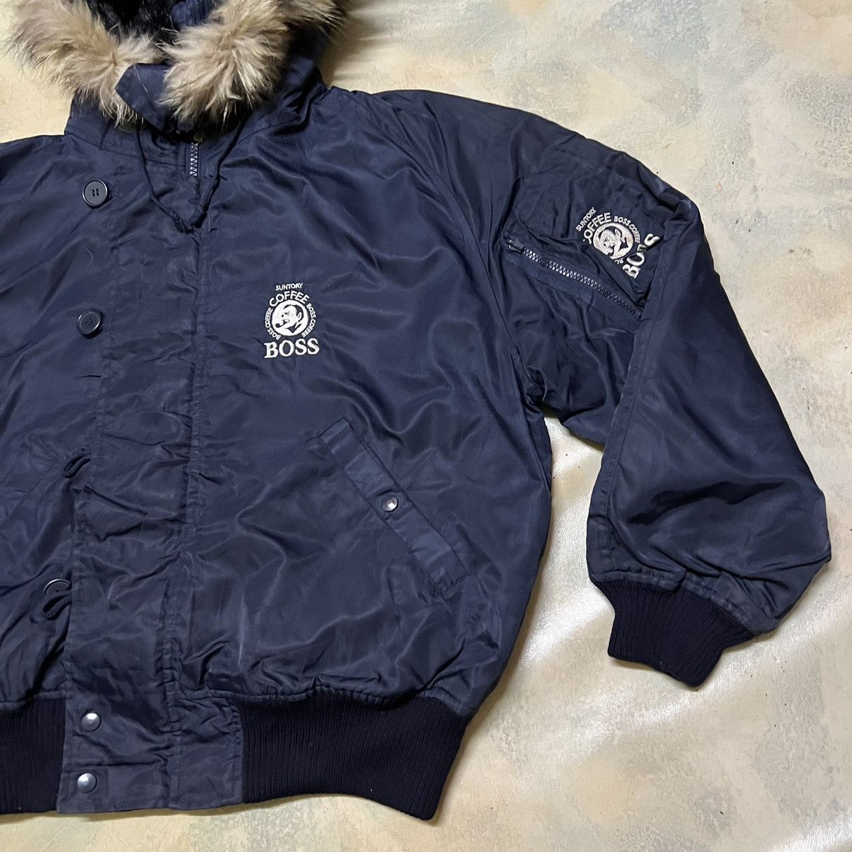 Japanese Brand Vintage Suntory Boss Coffee Bomber Jacket Size US L / EU 52-54 / 3 - 3 Thumbnail
