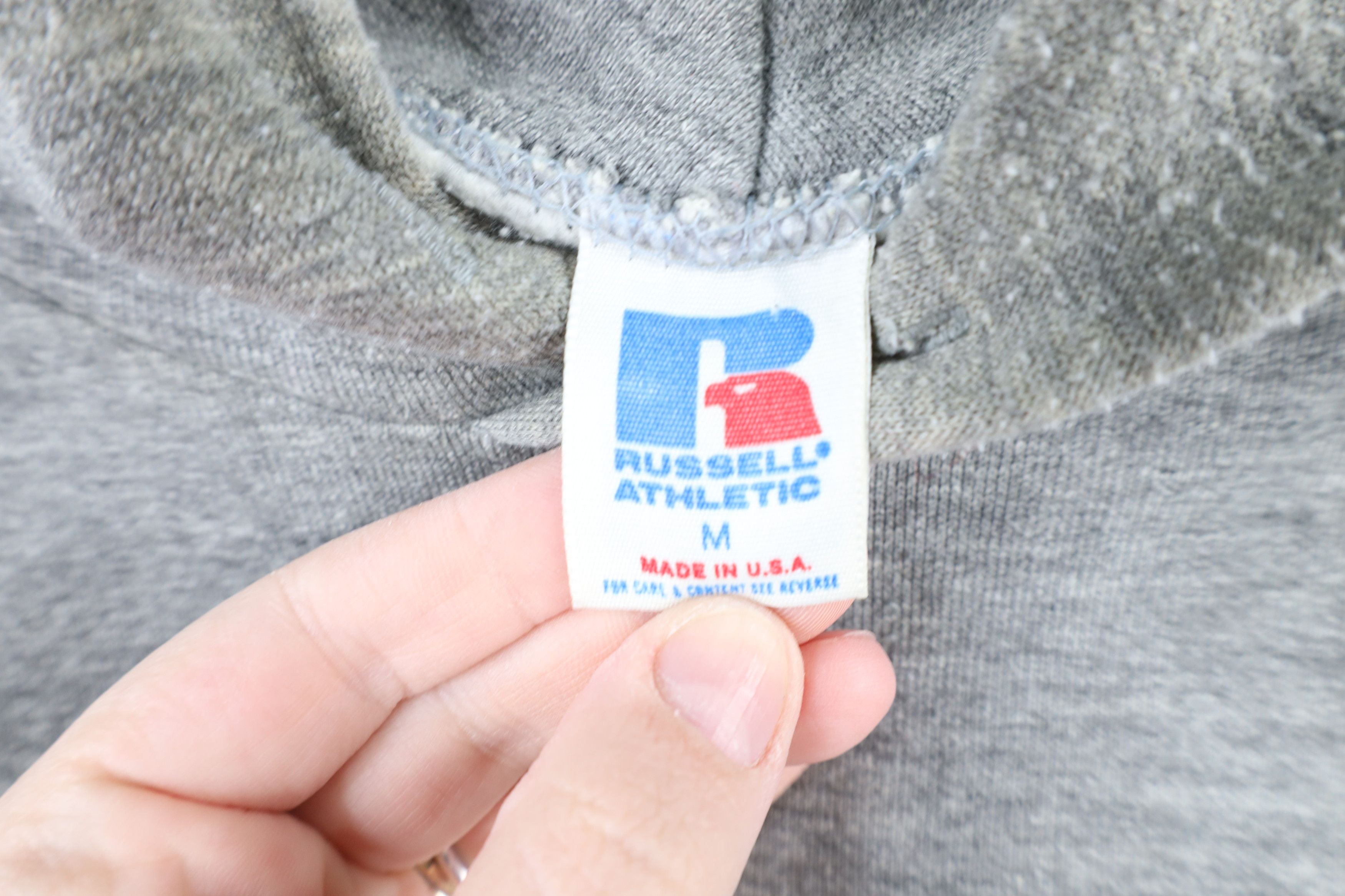 Russell Athletic × Vintage Vintage 80s Russell Athletic Triblend Hoodie Sweatshirt USA Size US M / EU 48-50 / 2 - 4 Thumbnail