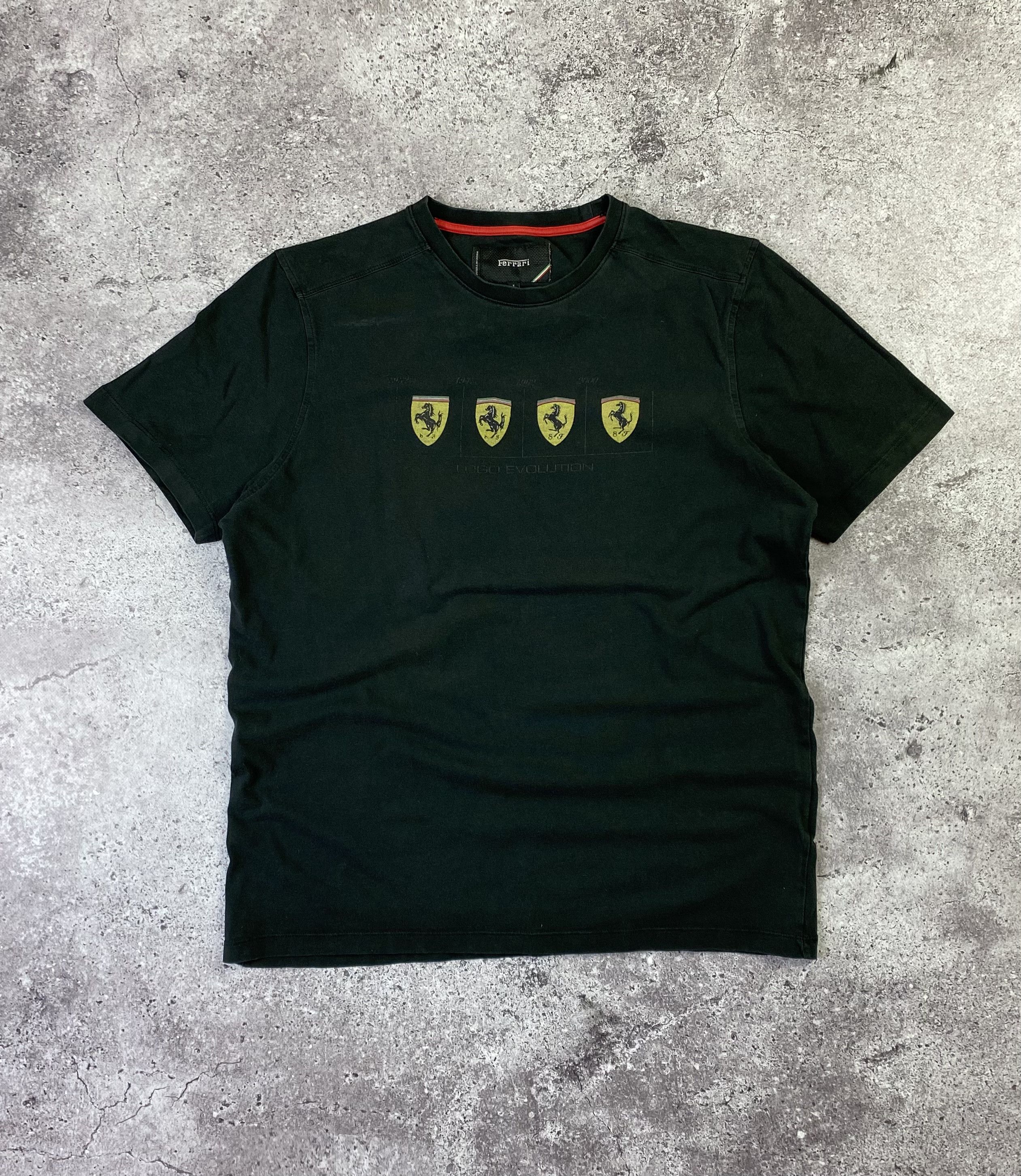 Ferrari × Formula 1 Ferrari Black T Shirt Evolution Of Logo Formula Uno Nascar Size US L / EU 52-54 / 3 - 1 Thumbnail