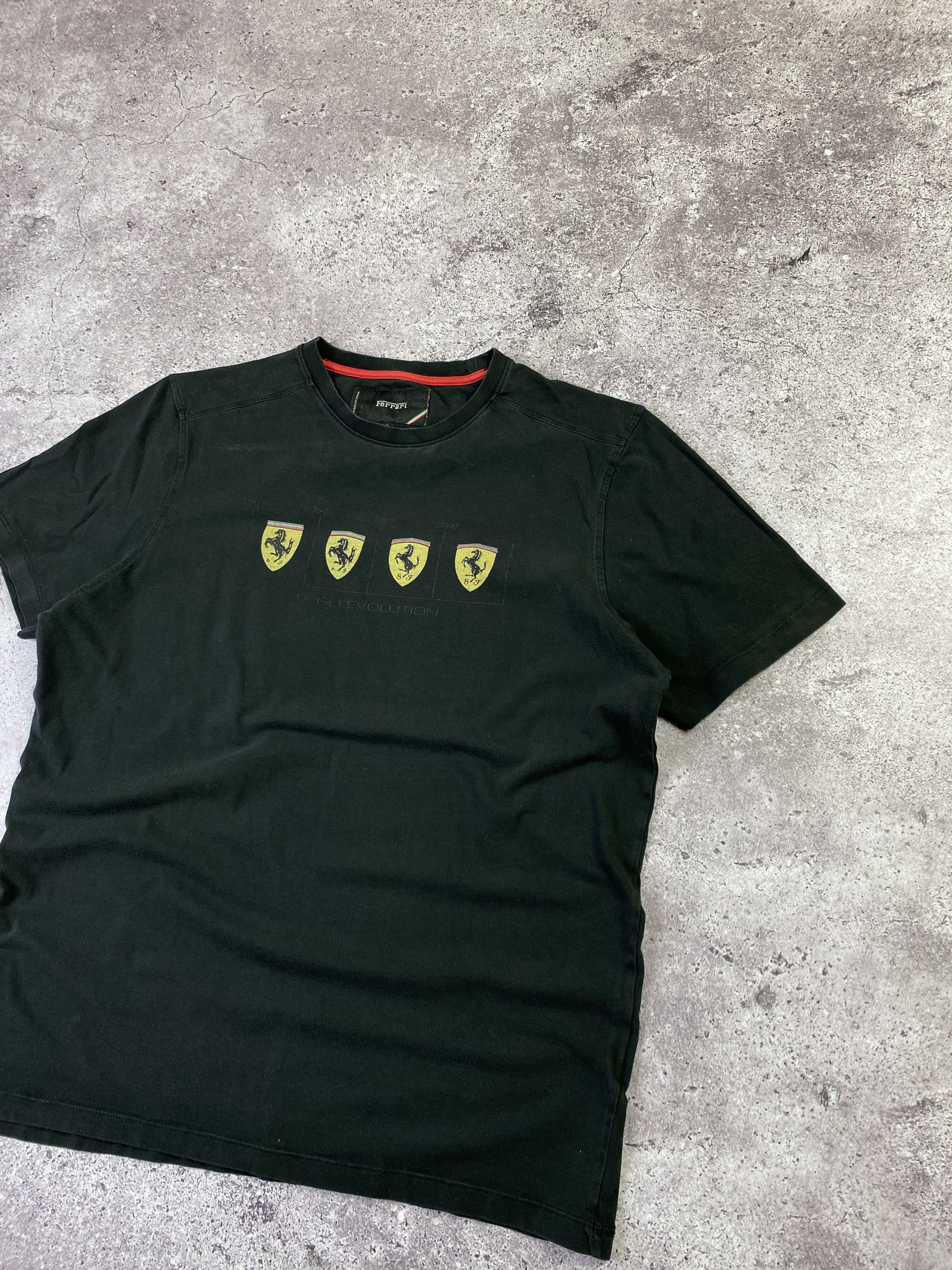 Ferrari × Formula 1 Ferrari Black T Shirt Evolution Of Logo Formula Uno Nascar Size US L / EU 52-54 / 3 - 2 Thumbnail