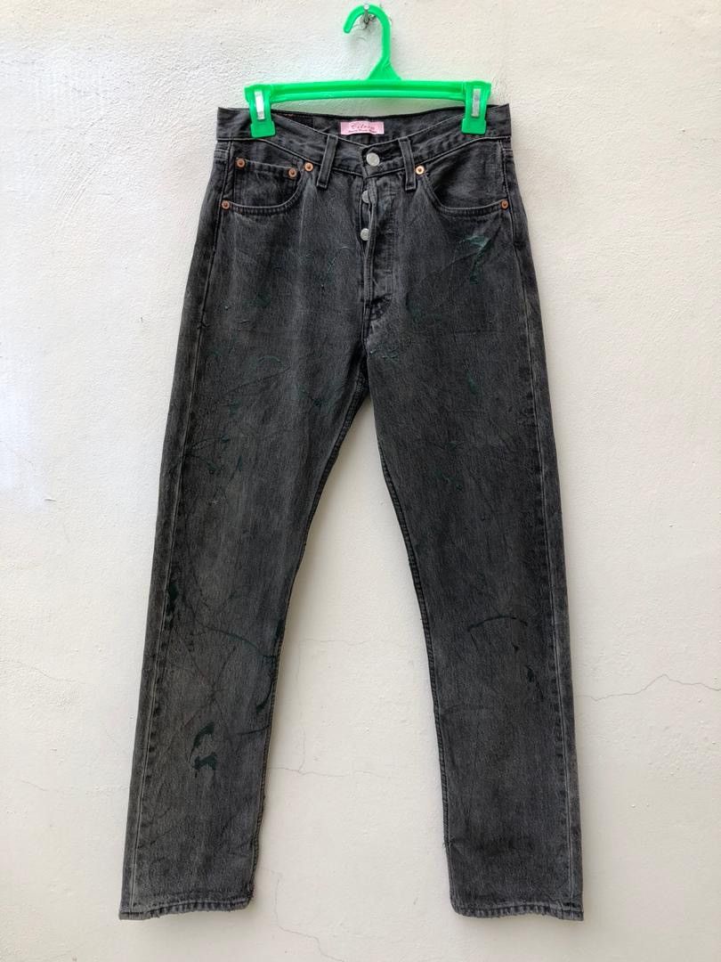 【vintage】levi's 501 / SPLASH PAINT DENIM Niche Vintage Levis 501 jeans with embroidered paint