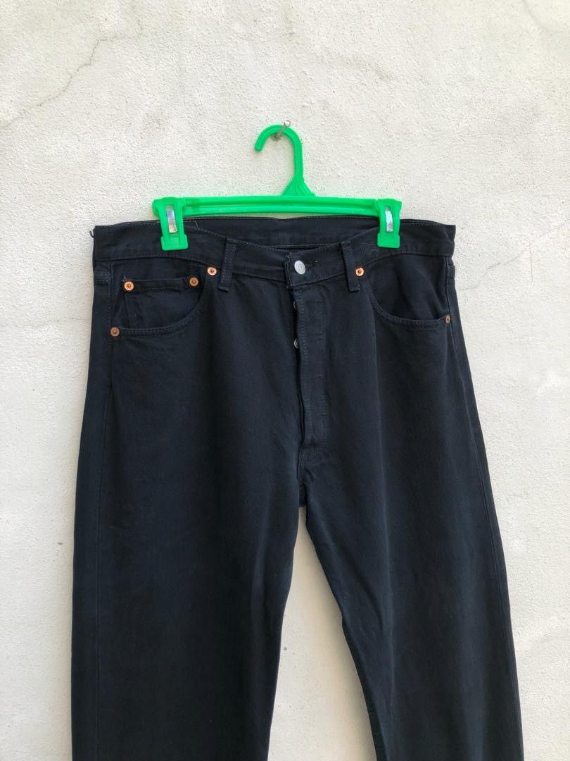 Levi's × Vintage Vtg 90s 501 Superblack Made in UK Denim Jeans Size US 34 / EU 50 - 2 Thumbnail