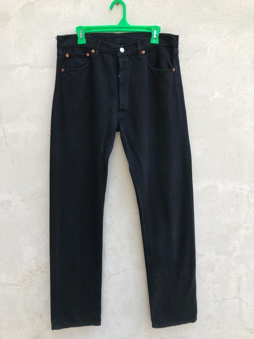 Levi's × Vintage Vtg 90s 501 Superblack Made in UK Denim Jeans Size US 34 / EU 50 - 1 Thumbnail