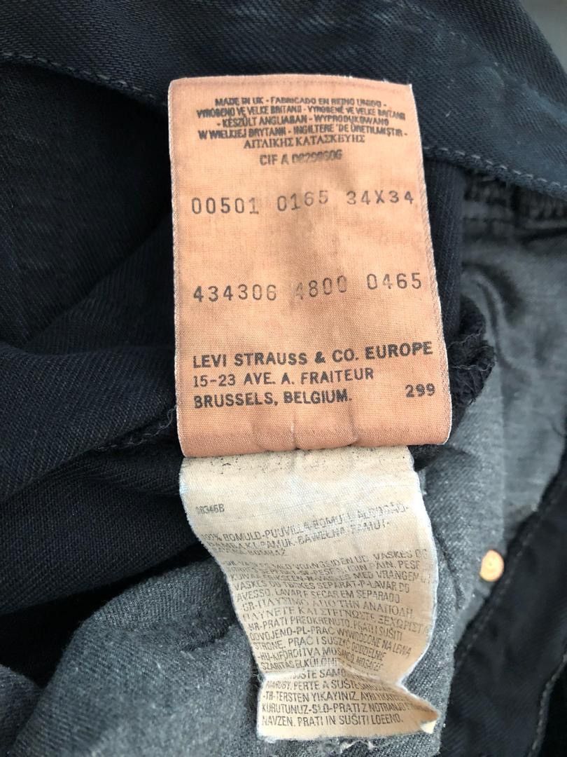 Levi's × Vintage Vtg 90s 501 Superblack Made in UK Denim Jeans Size US 34 / EU 50 - 9 Thumbnail