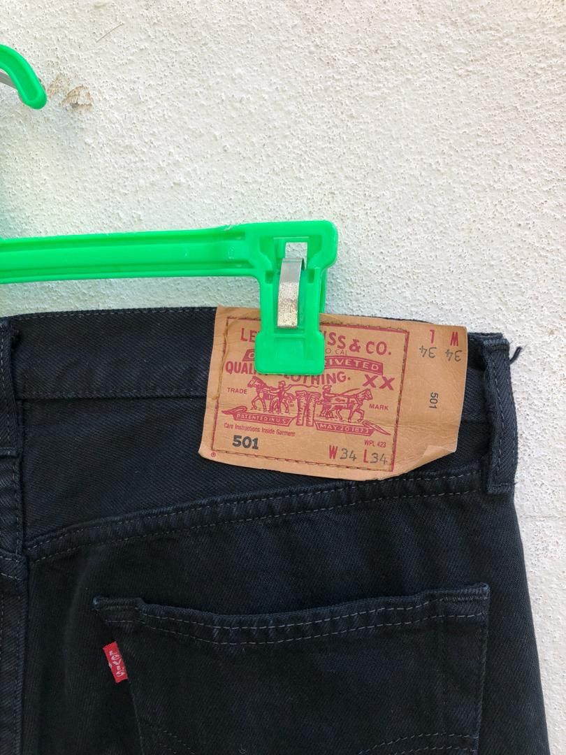 Levi's × Vintage Vtg 90s 501 Superblack Made in UK Denim Jeans Size US 34 / EU 50 - 6 Thumbnail