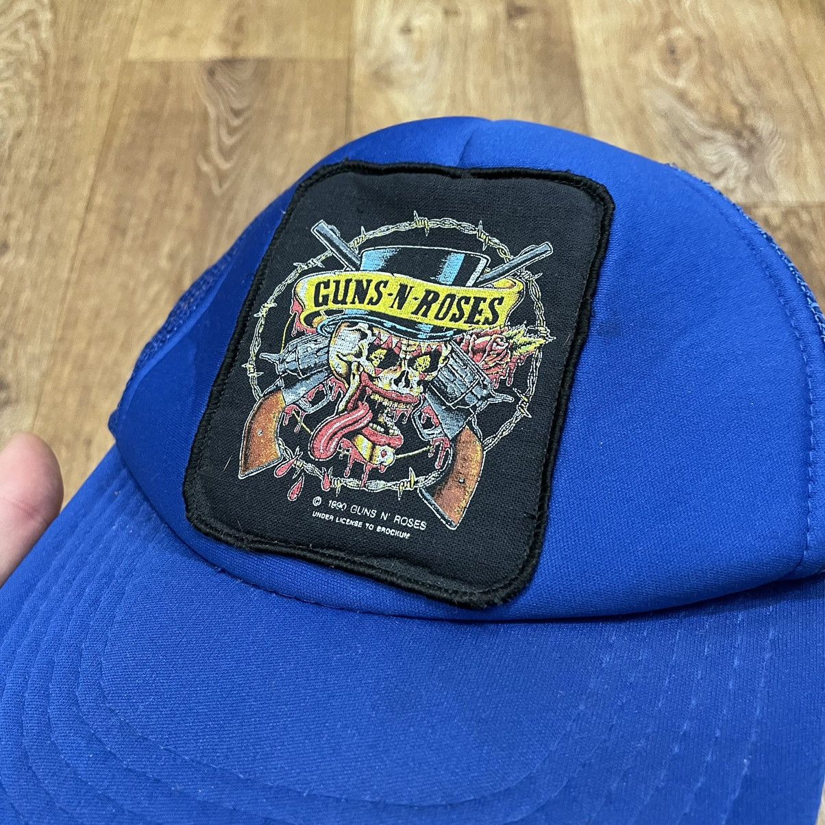 Vintage Vintage 90s Guns N Roses Logo Cap Streetwear Blue Boxy OS Size ONE SIZE - 2 Thumbnail