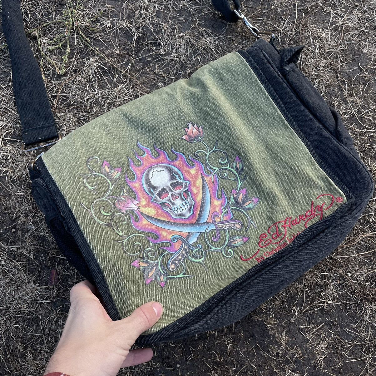 Vintage Vintage Y2K Ed Hardy Dragon Graphic Shoulder Bag Japanese OS Size ONE SIZE - 1 Thumbnail