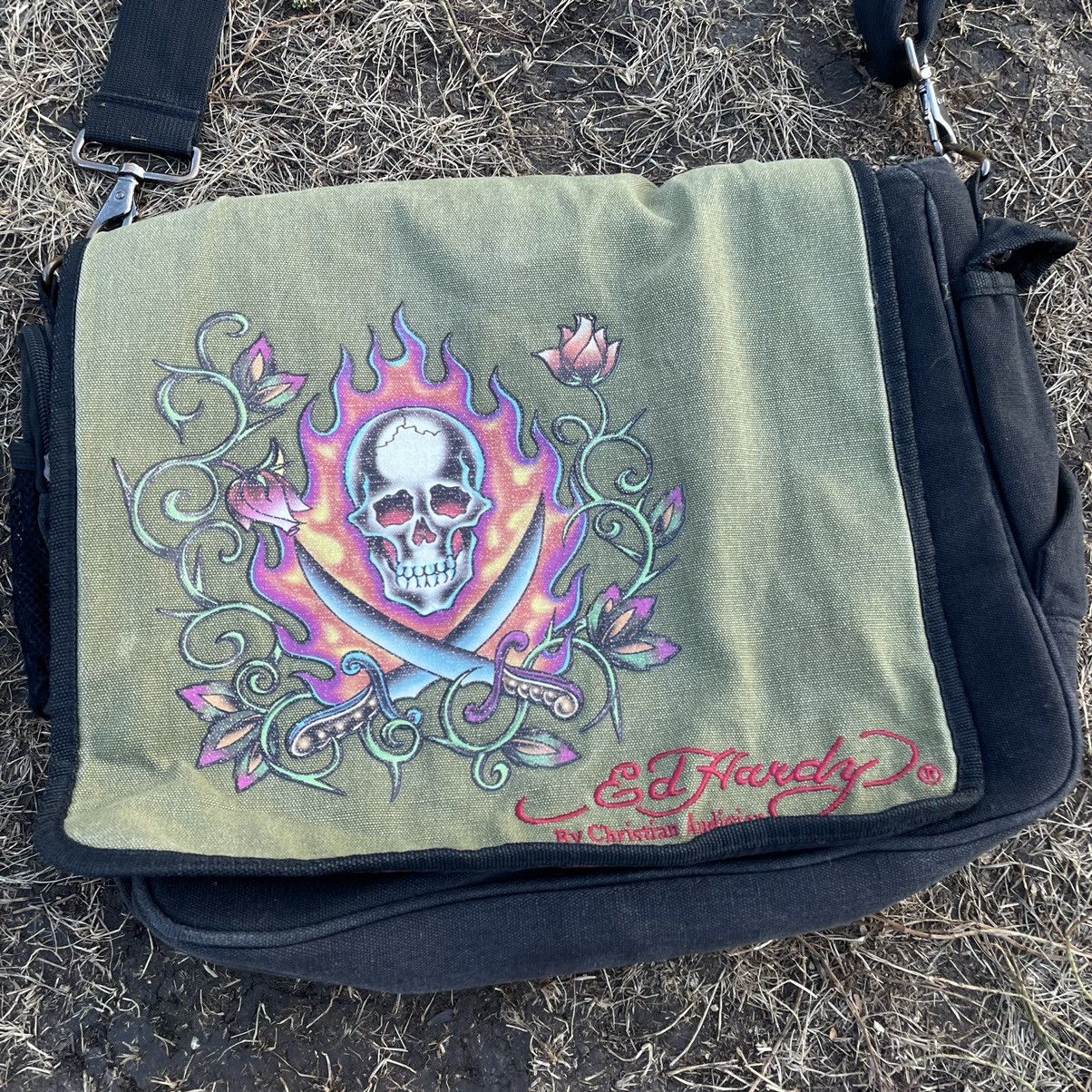 Vintage Vintage Y2K Ed Hardy Dragon Graphic Shoulder Bag Japanese OS Size ONE SIZE - 4 Thumbnail