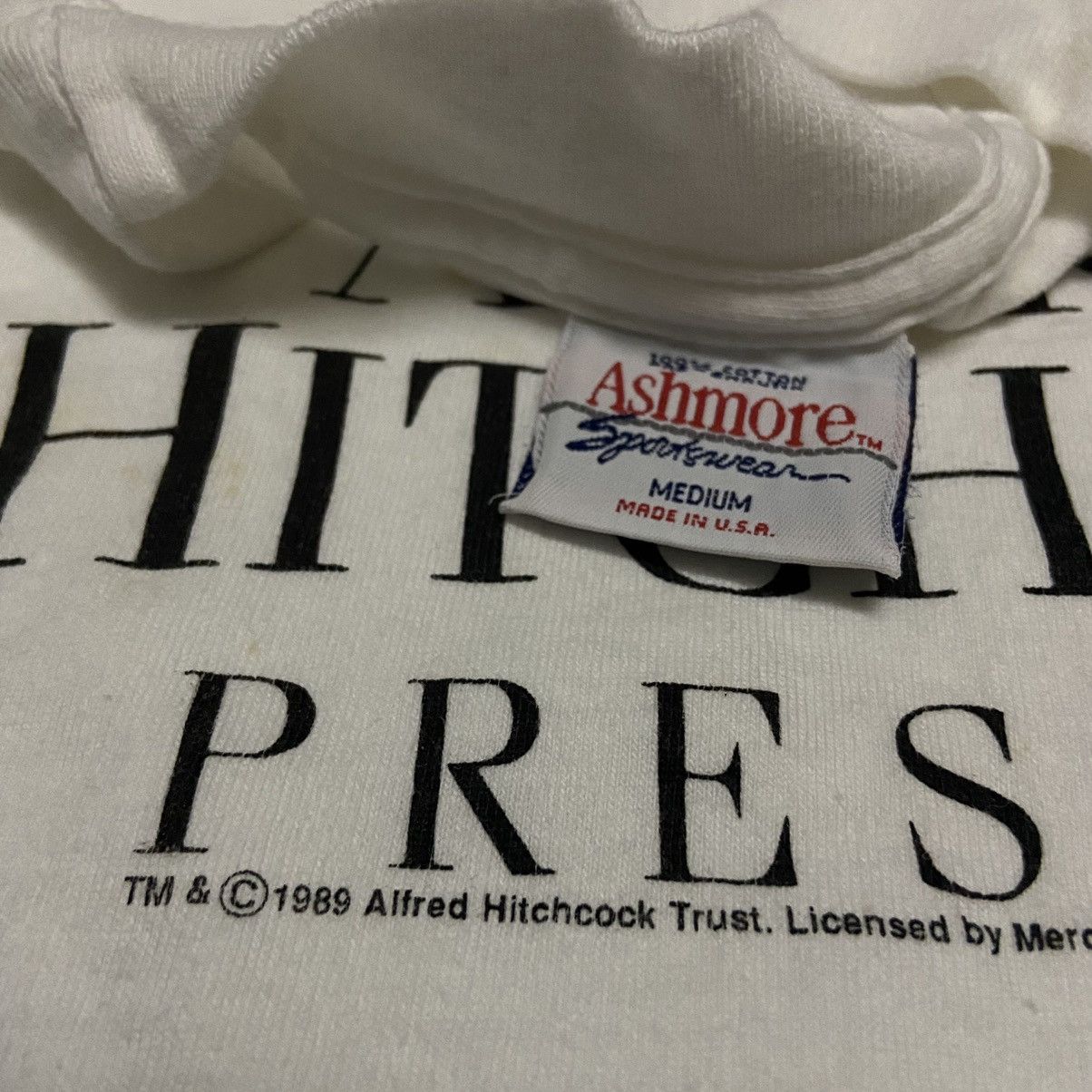 Vintage Vintage 80s alfred hitchcock tshirt filmmaker Size US M / EU 48-50 / 2 - 3 Thumbnail